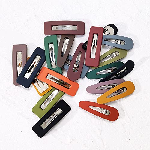 FAMEZA 10 Pcs Matte Snap Hair Clips for Women & Girls - Non-Slip Barrettes in Cute Solid Candy Colors - Perfect for School, Work, Parties & Everyday Hair Styling