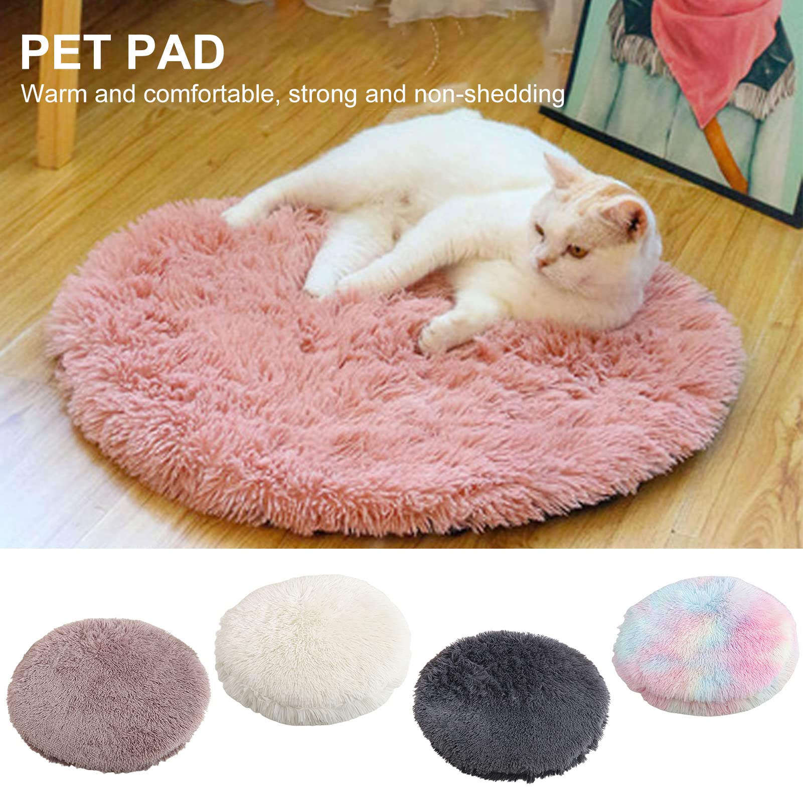 Soft Round Plush Cat Bed & Dog Bed for Small, Medium & Large Pets - Washable Fluffy Comfy Nest for Calming Anxiety - Dark Gray Pet Bed for Cozy Napping in Living Room or Bedroom