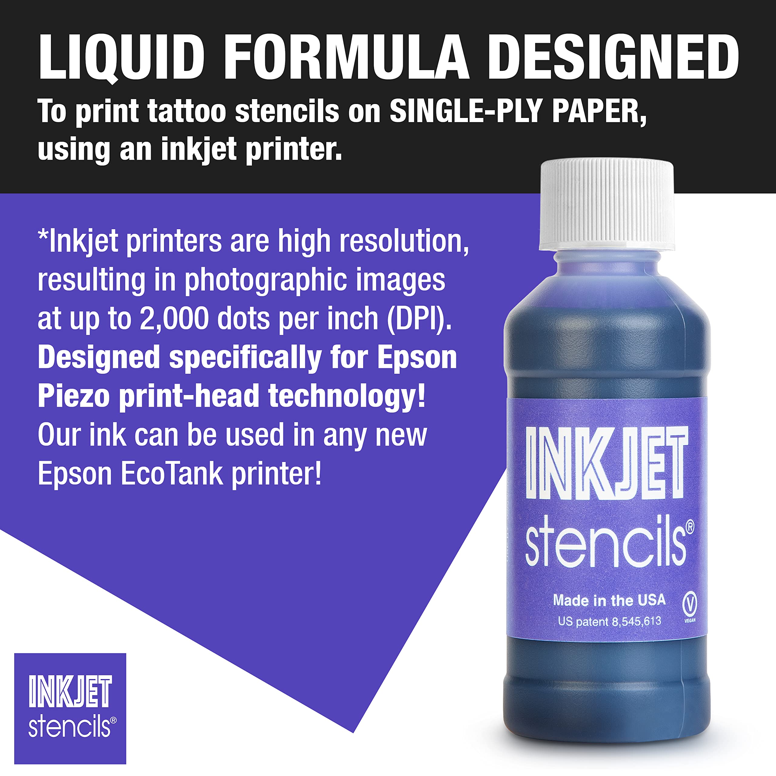 Refill Stencil Ink for Stencils Printer - Violet 4oz Bottle | Compatible with Most Stencil Printers | Perfect for DIY Crafts, Fabric Printing & Sign Making