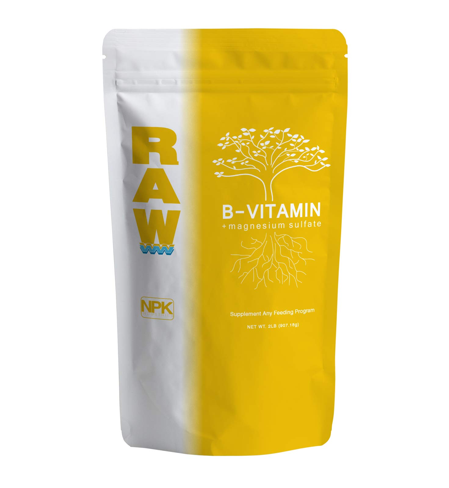 **RAW B Vitamin 2lb - Organic Plant Growth Booster with B Complex & Magnesium Sulfate - Promotes Healthy Development, Higher Yields & Nutrient Uptake - Ideal for Hydroponics, Soil Gardens & Indoor Plants**