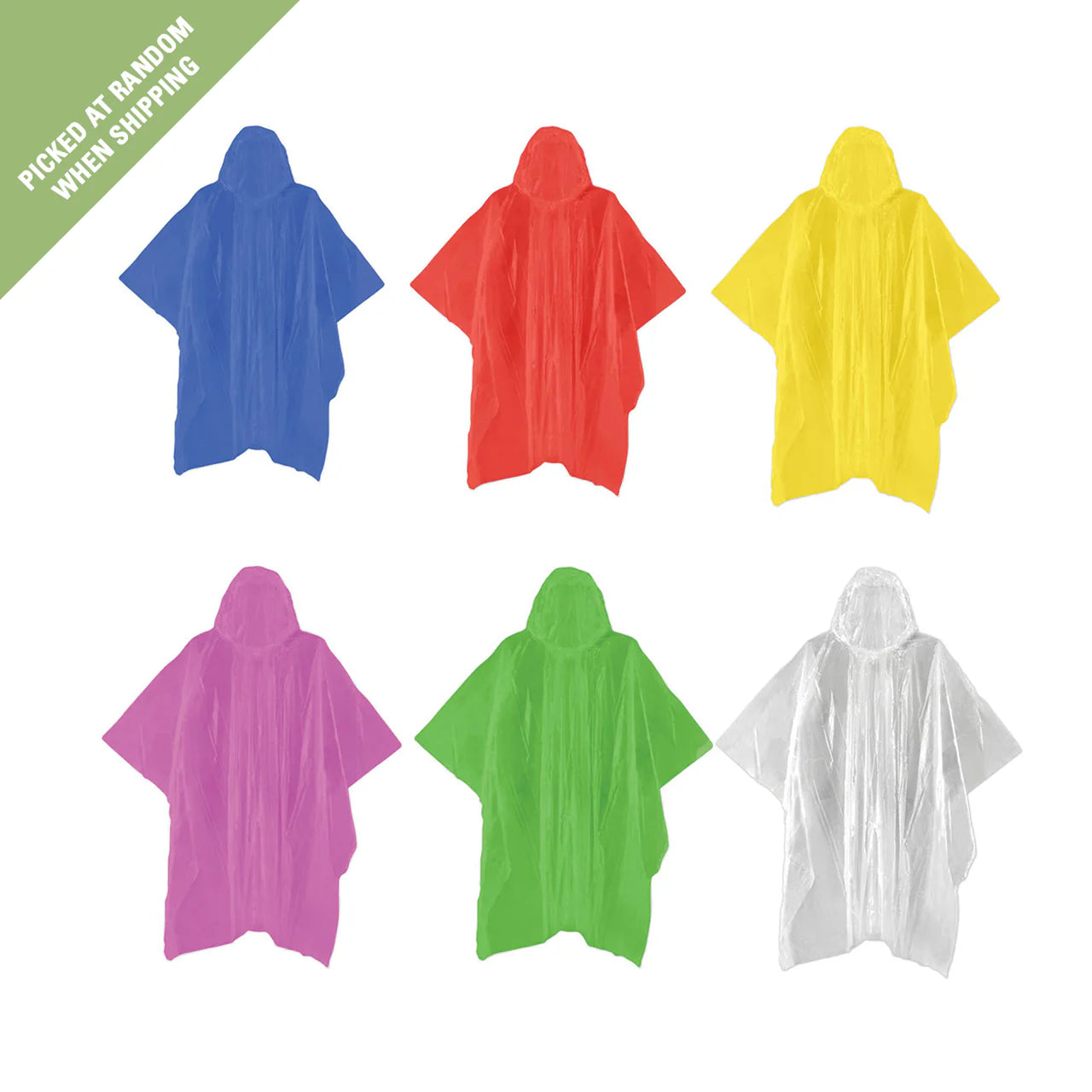Emergency Rain Poncho - Waterproof & Lightweight Disposable Raincoat for Outdoor Activities, Hiking, Camping & Travel - Pack of 5