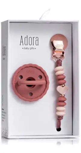 Adora Pacifier & Clip Set - BPA-Free Baby Soother with Silicone Nipple & Secure Holder for Newborns & Toddlers - Perfect for On-the-Go, Travel, and Everyday Use