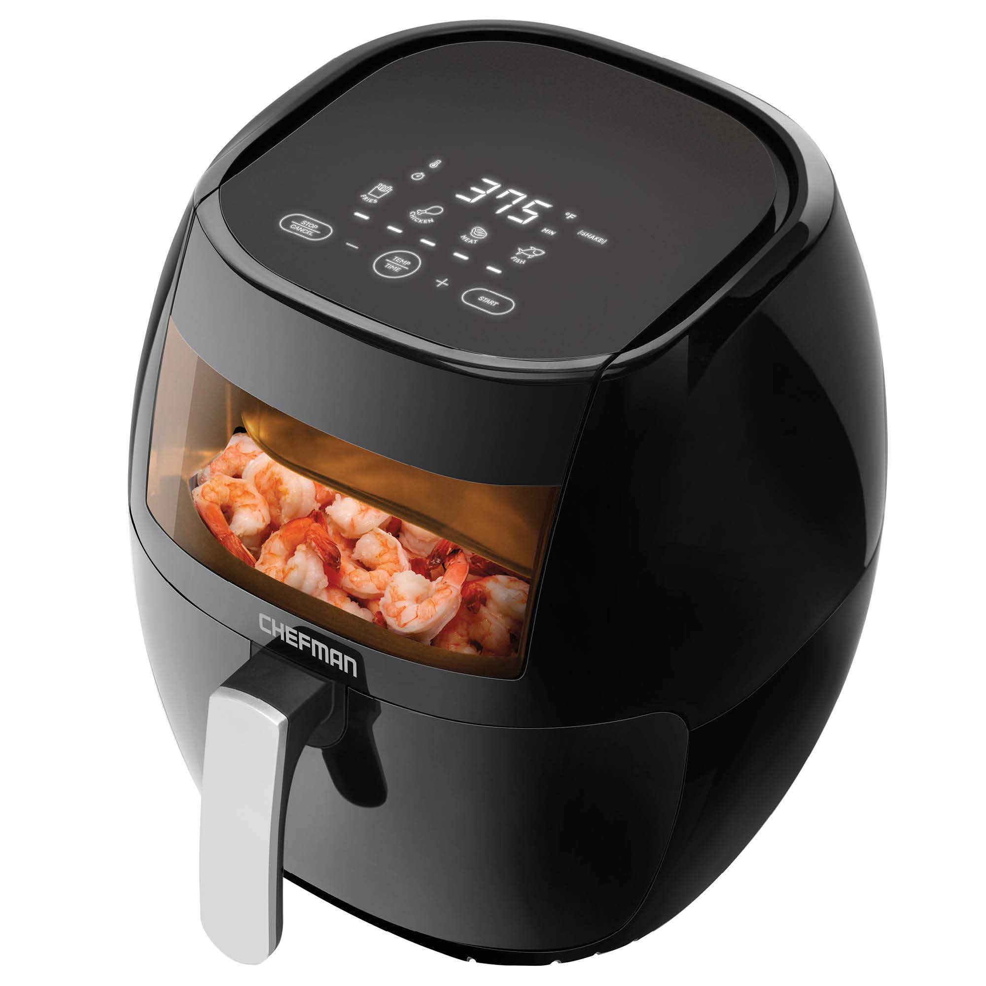 Chefman TurboFry Touch 8 Quart Air Fryer with XL Viewing Window & Digital Display - Healthy Oil-Free Cooking, Adjustable Temp, 8 Presets, Dishwasher Safe Basket - Perfect for Family Meals, Snacks & Quick Healthy Dinners