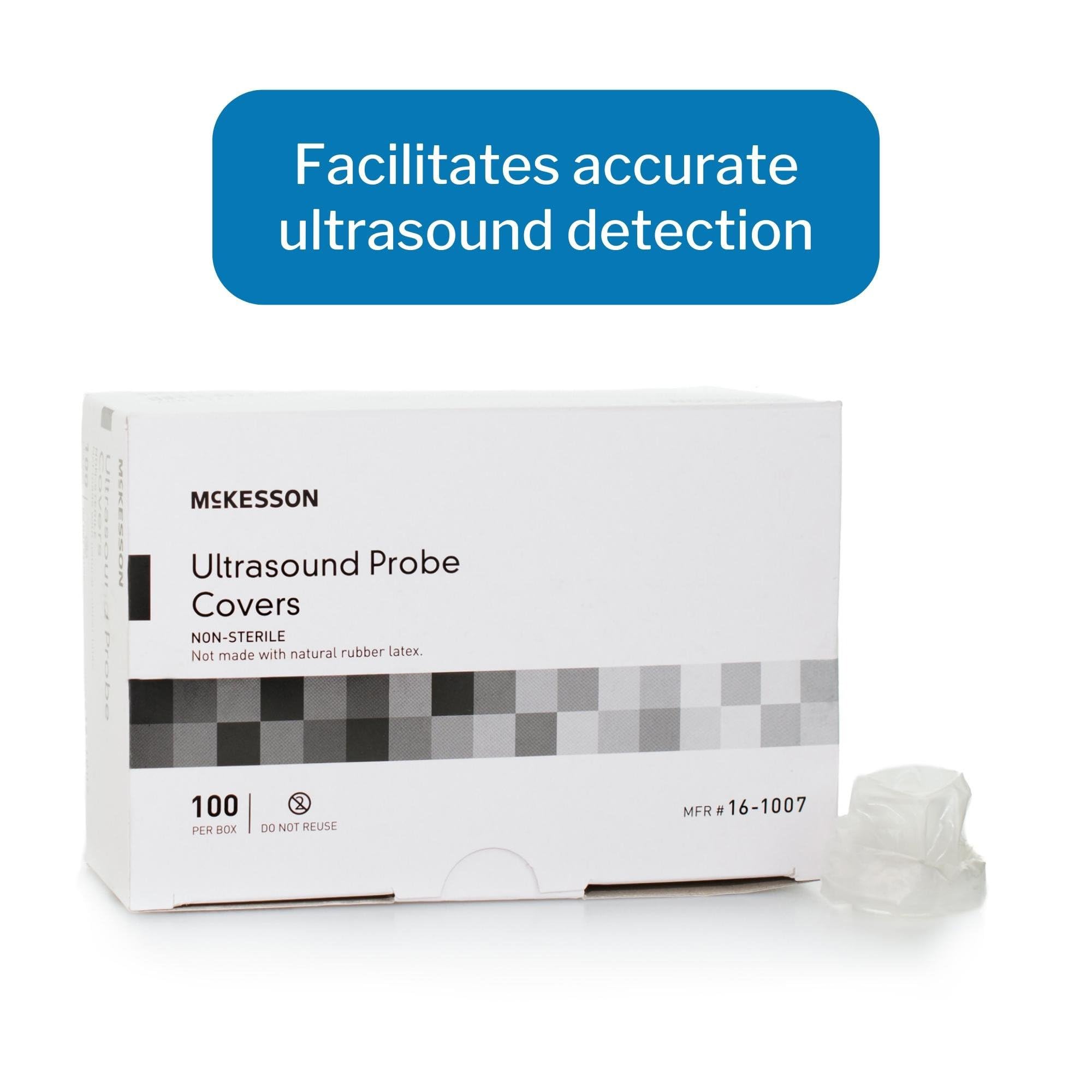 McKesson Disposable Ultrasound Probe Covers - Latex-Free, Non-Lubricated Hygienic Protection for Medical Imaging (100 Count, 1 Pack, 1