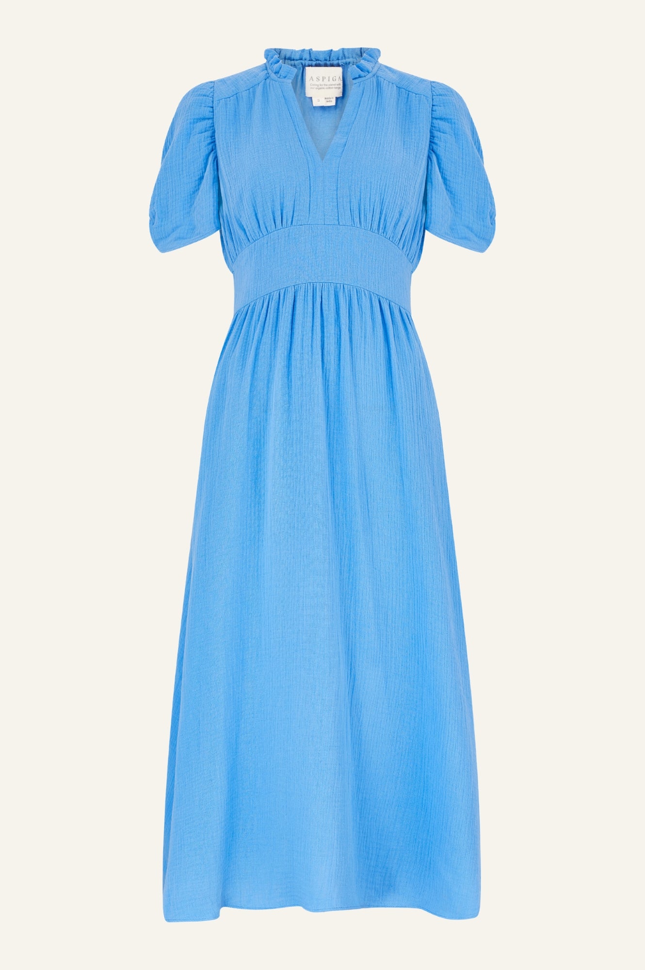 Esha Cheesecloth Dress in Cornflower Blue - Lightweight Boho Maxi Dress for Beach, Summer, and Casual Outings