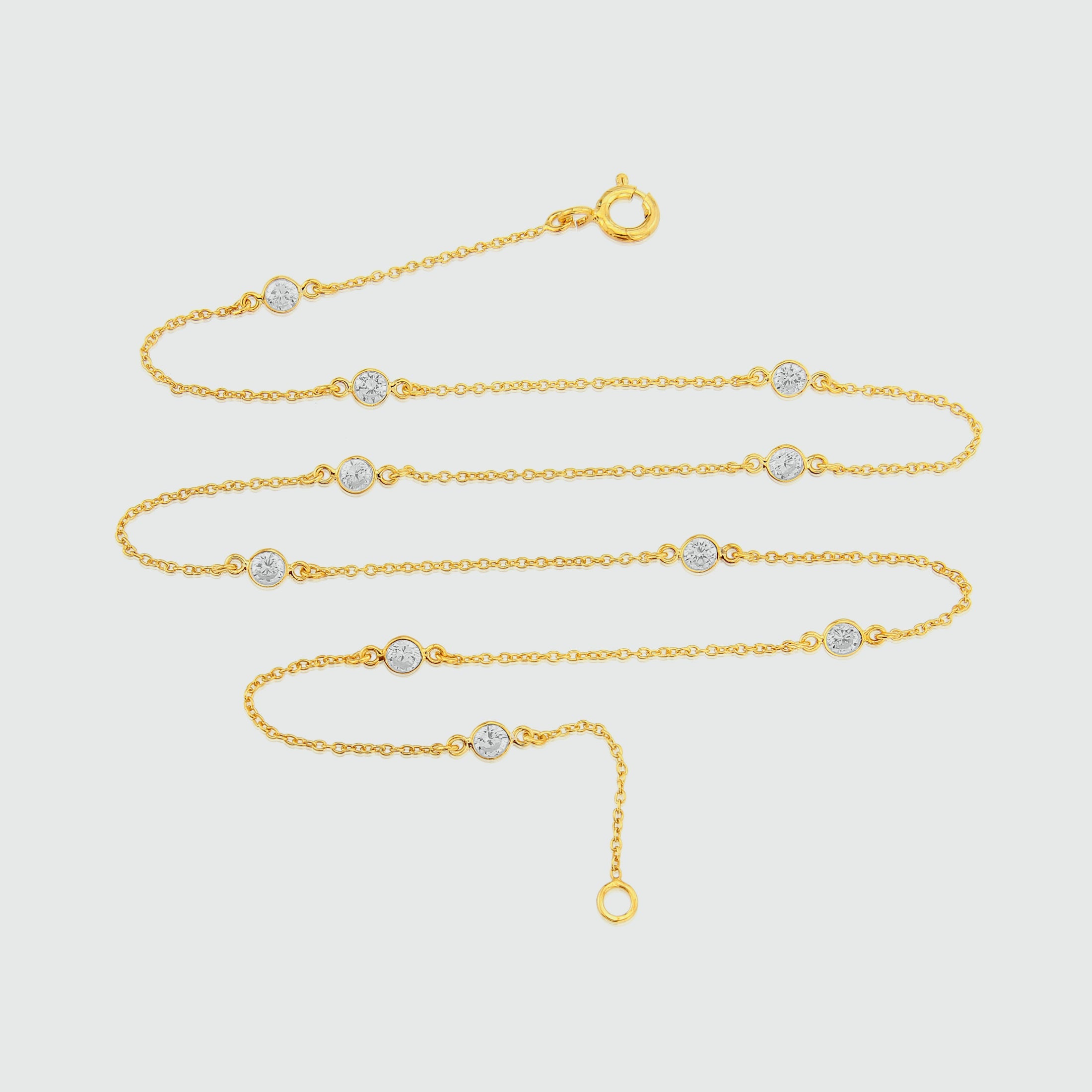 Sofia 18K Yellow Vermeil & Cubic Zirconia Necklace for Women - Elegant Gold Plated Jewelry Gift for Birthday, Anniversary & Valentine's Day