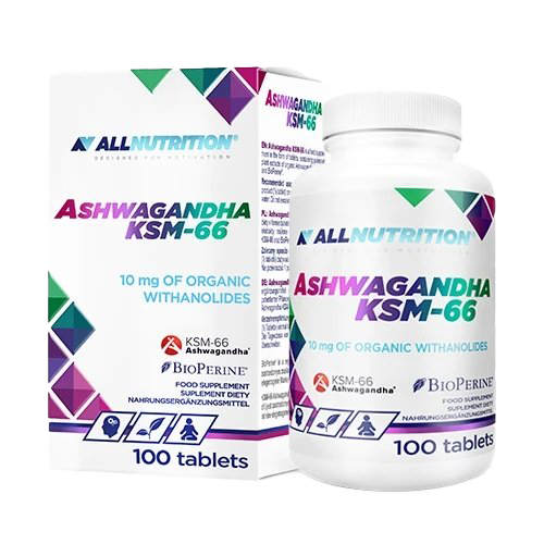Allnutrition Ashwagandha KSM 66 Supplement - 100 Tablets for Stress Relief, Immune Support & Energy Boost - Natural Adaptogen for Daily Wellness & Mental Clarity