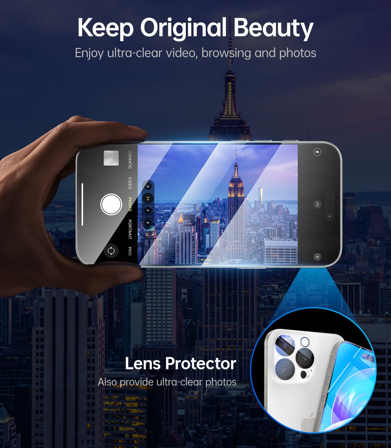 Meifigno 4 Pack iPhone 16 Pro Screen Protector [2X HD Clear + 2X Privacy] with Camera Lens Protector, 9H Hardness Tempered Glass, Shatterproof & Case Friendly for iPhone 16 Pro (6.3 Inch) - Perfect for Office, Travel & Daily Protection