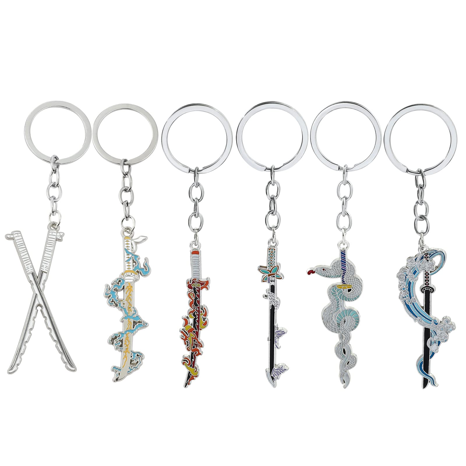 Kimetsu No Yaiba Demon Slayer Sword Keychains - Anime Cosplay Accessories for Men & Women, Perfect for Keyrings, Bags, and Gift Giving