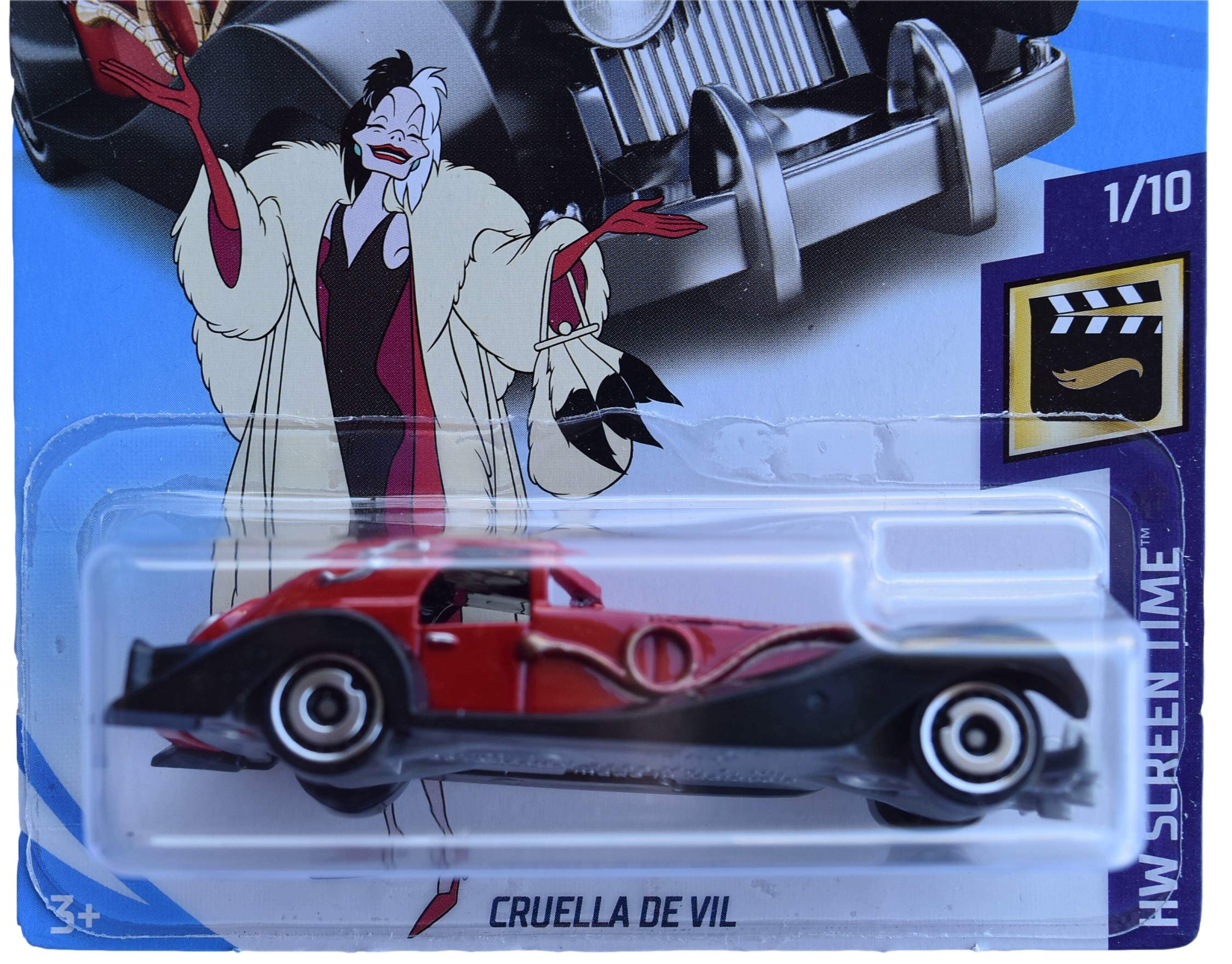 Hot Wheels Cruella De Vil Red 127/250 Collectible Die-Cast Car - Perfect for Disney Fans, Collectors & Kids' Playtime