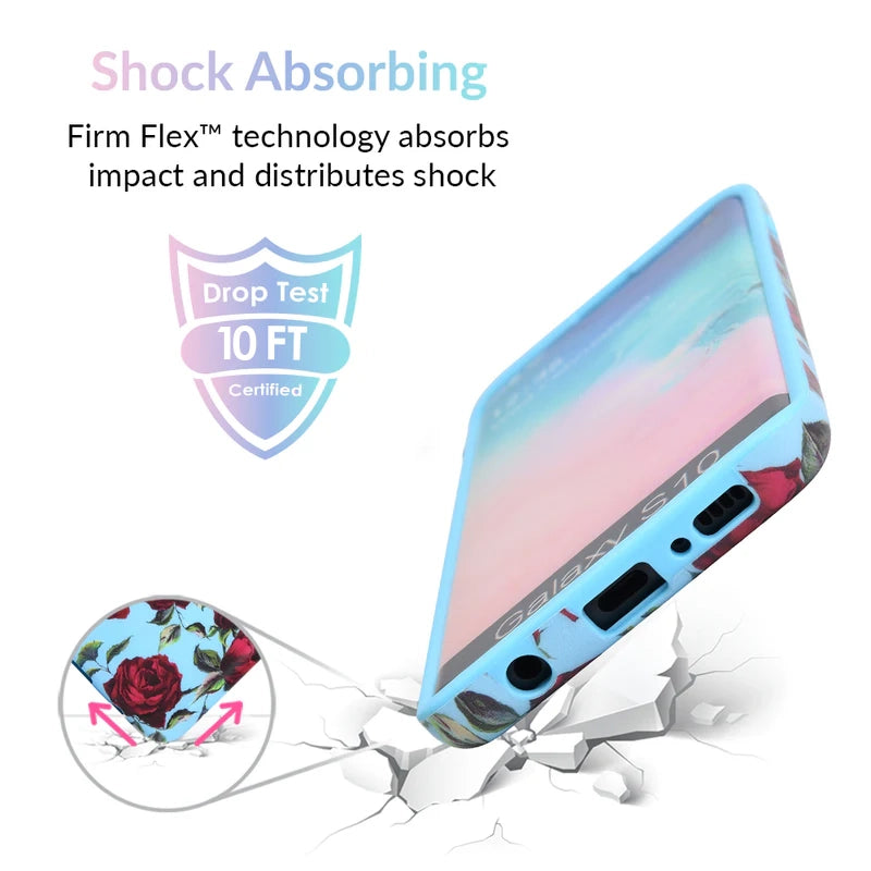 Blue Roses Floral Samsung Galaxy Phone Case - Elegant Floral Design Protective Cover for Samsung Galaxy S21/S20/S10/Note 20 - Perfect Gift for Women & Girls, Ideal for Daily Use, Travel & Special Occasions