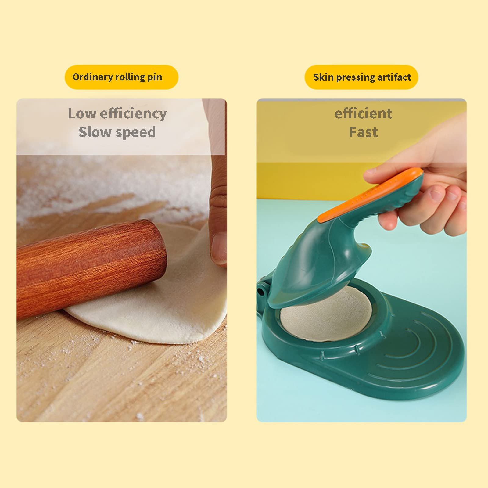 **Khakho Dumpling Wrapper Press – Ergonomic Manual Dumpling Maker for Homemade Dumplings, Wontons & Gyoza – Kitchen Tool for Asian Cuisine (Green) – Perfect for Family Cooking & Meal Prep**