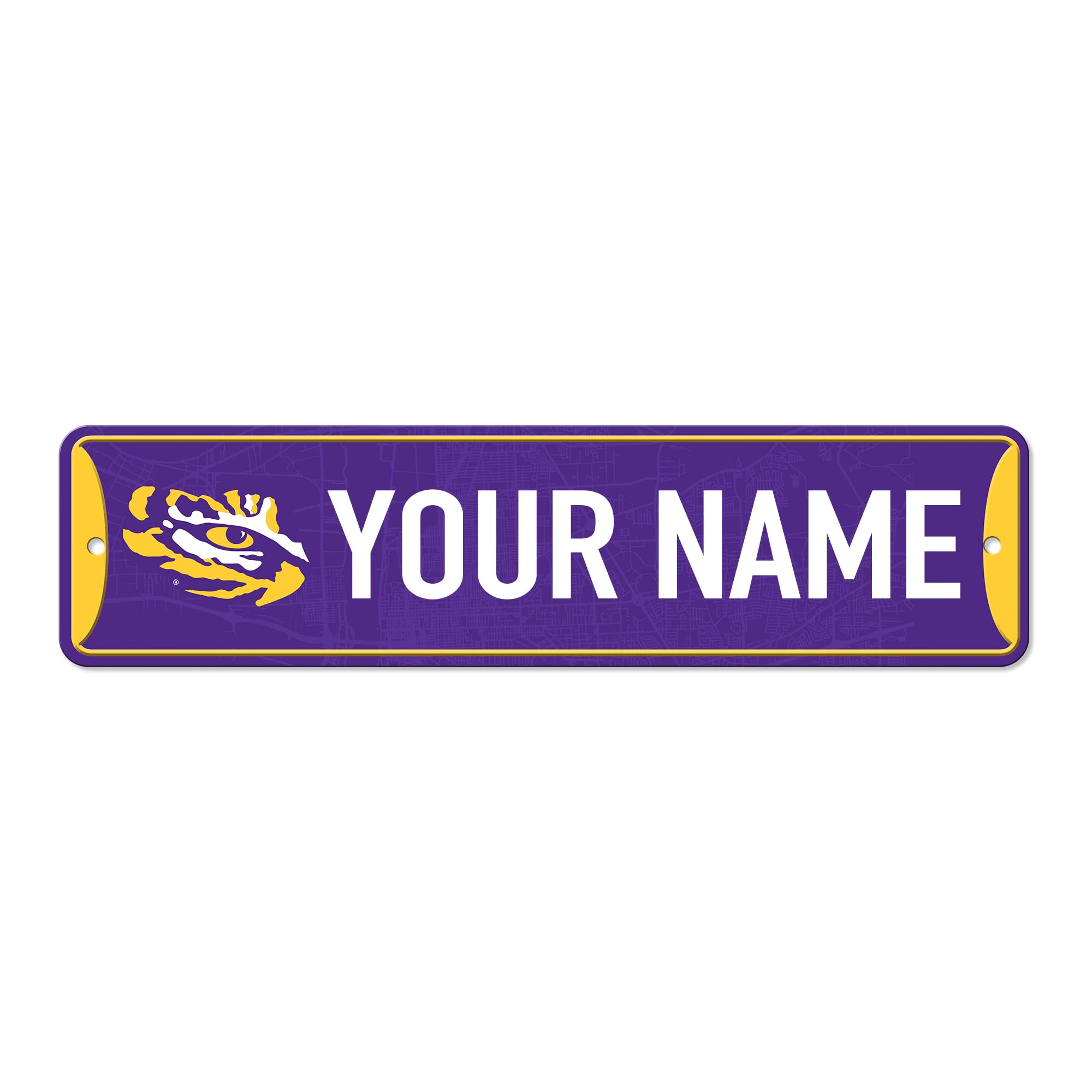 Rico Industries NCAA LSU Tigers Personalized Metal Street Sign 4x15 Inches - Custom Home Decor for Bedroom, Office, Man Cave - Perfect for College Football Fans & Sports Themed Rooms