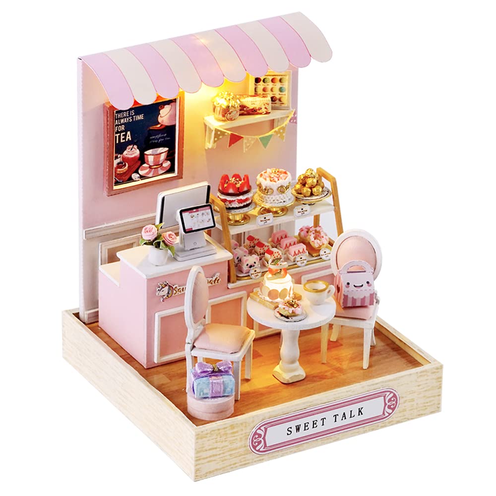 Flever DIY Miniature Dollhouse Kit with Furniture - Creative Room Decor for Valentine's Day Gift (Sweet Talk) | Perfect for Home Decoration, Romantic Gifts & Craft Lovers
