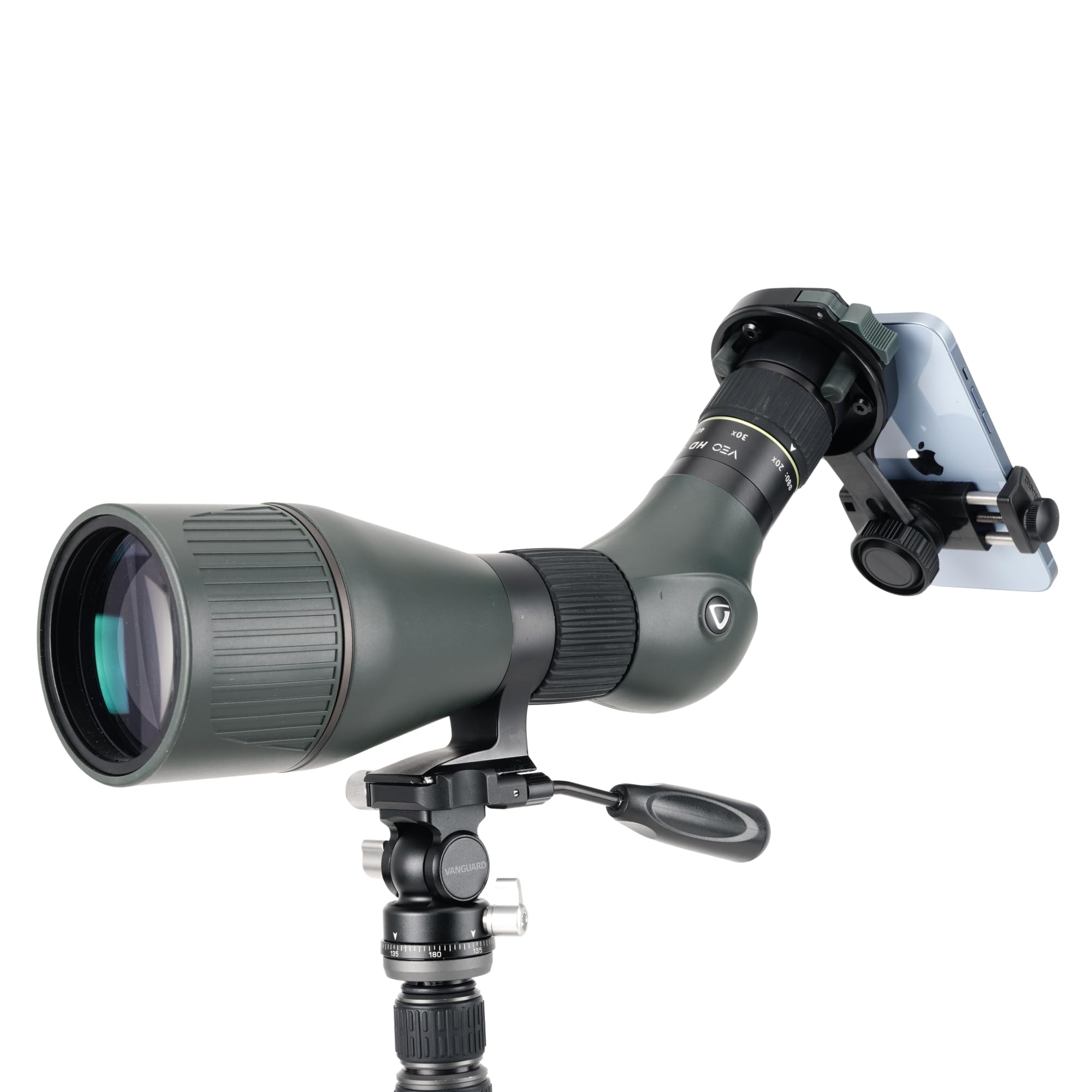 VANGUARD VEO HD 80A 20-60x80 ED Spotting Scope Bundle with Tripod & Digiscoping Adapter - High Definition Optics for Bird Watching, Hunting, and Outdoor Observation
