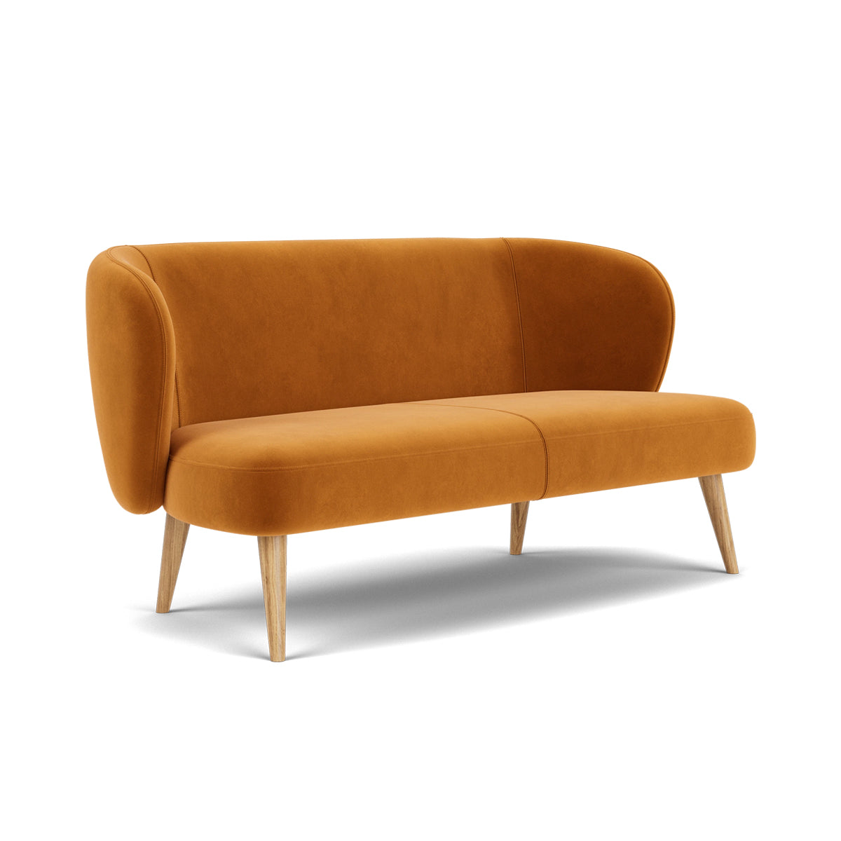 Kathleen Velvet 2 Seater Sofa - Luxurious Modern Loveseat for Living Room, Small Space & Apartment | Soft Fabric Couch with Sturdy Frame | Perfect for Lounge, TV Room & Guest Seating