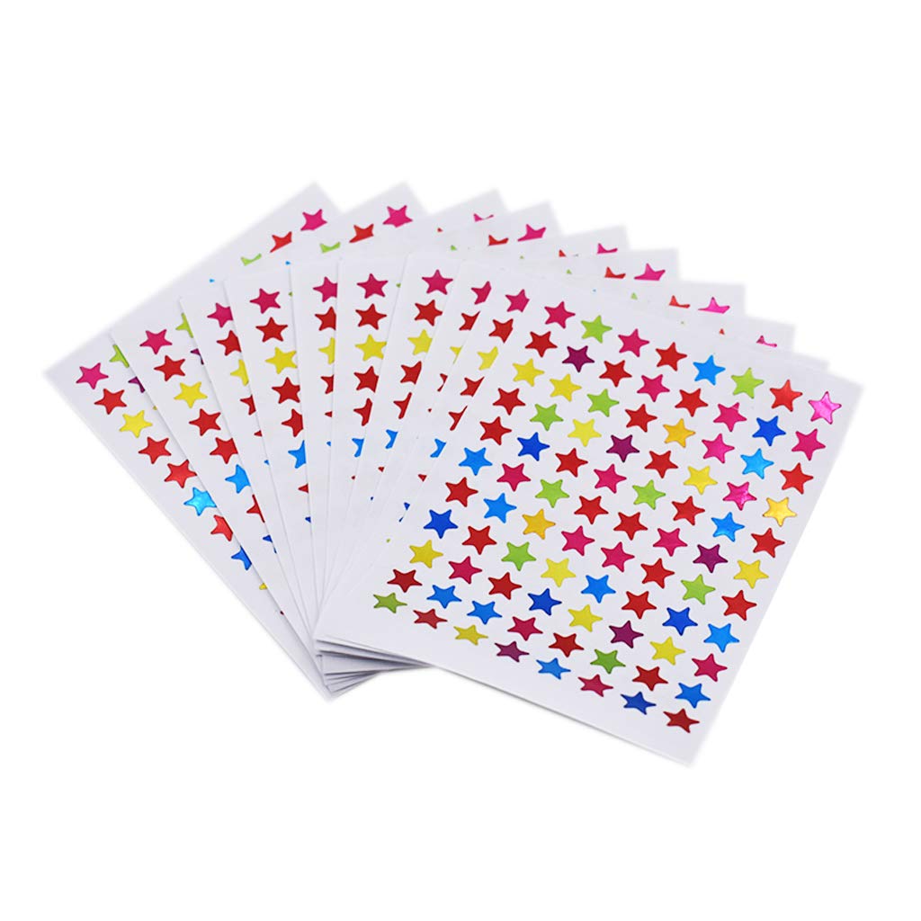 Self-Adhesive Star Reward Stickers for Kids - 10 Pack Colorful Praise Stickers for Classroom, Behavior Charts & Homework Motivation | Fun Teacher Supplies & Parenting Tools