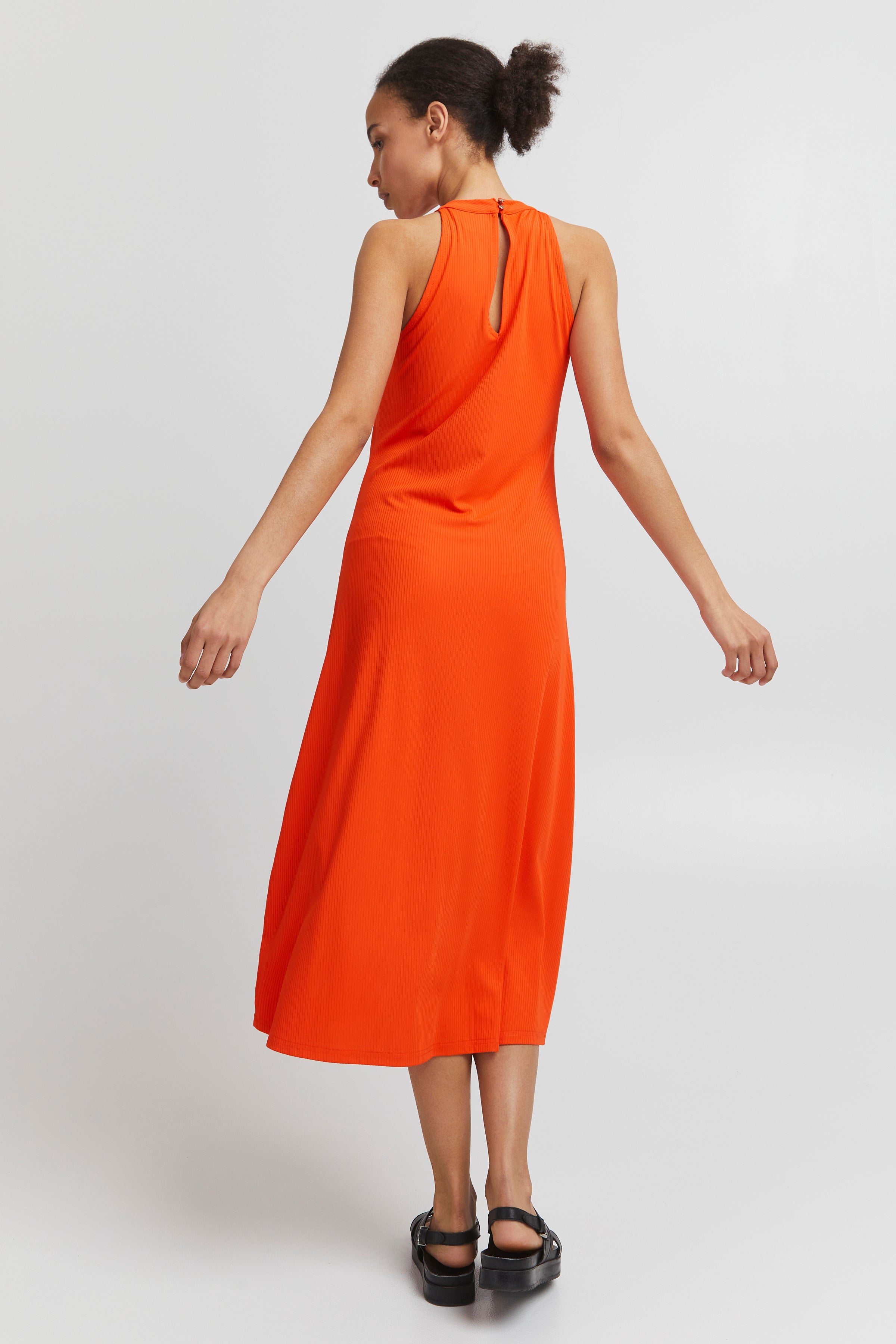 Nari Dress in Mandarin Red - Elegant Women's Fashion for Parties, Weddings & Special Occasions