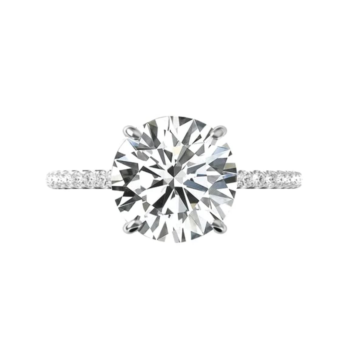 4 CT Round Moissanite Engagement Ring - Vintage Wedding Eternity Band with Antique 4-Prong Solitaire Setting in Sterling Silver - Perfect Anniversary, Promise Ring & Romantic Gift for Her - Ideal for Proposals, Weddings & Special Occasions