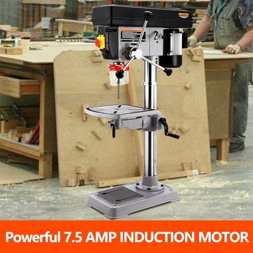 GARVEE 15 Inch Benchtop Drill Press with 7.5 Amp 120V Pure Copper Motor - Perfect for Woodworking, Metal Drilling & DIY Projects