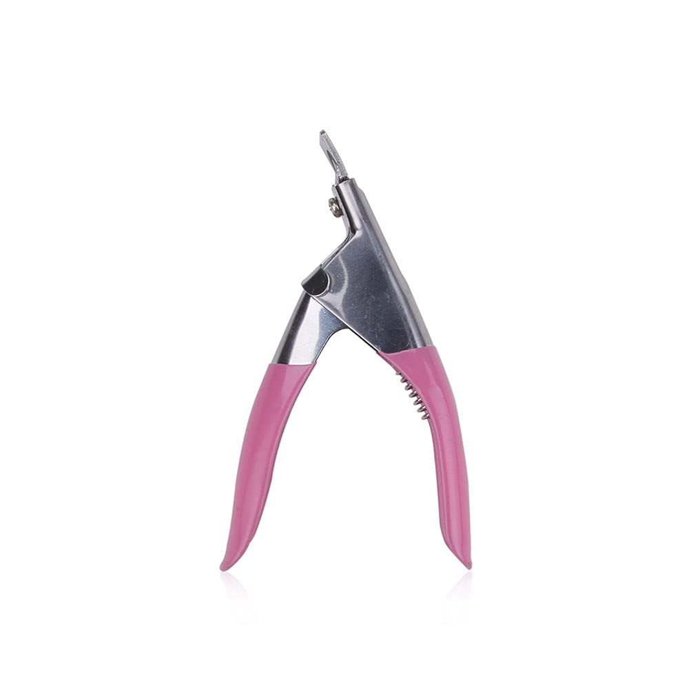 QYTECzjd Professional Stainless Steel Cuticle Trimmer & Nail Clippers - Straight Edge Manicure Cutter for False Nails, Pink | Perfect for Home Nail Care & Salon Use