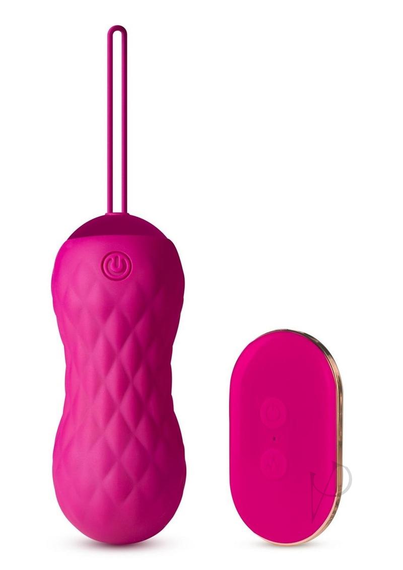 Blush Carina Rechargeable Silicone Vibrating Egg with Remote Control - Waterproof & Whisper Quiet - Velvet Fuchsia - Perfect for Couples Play & Solo Pleasure