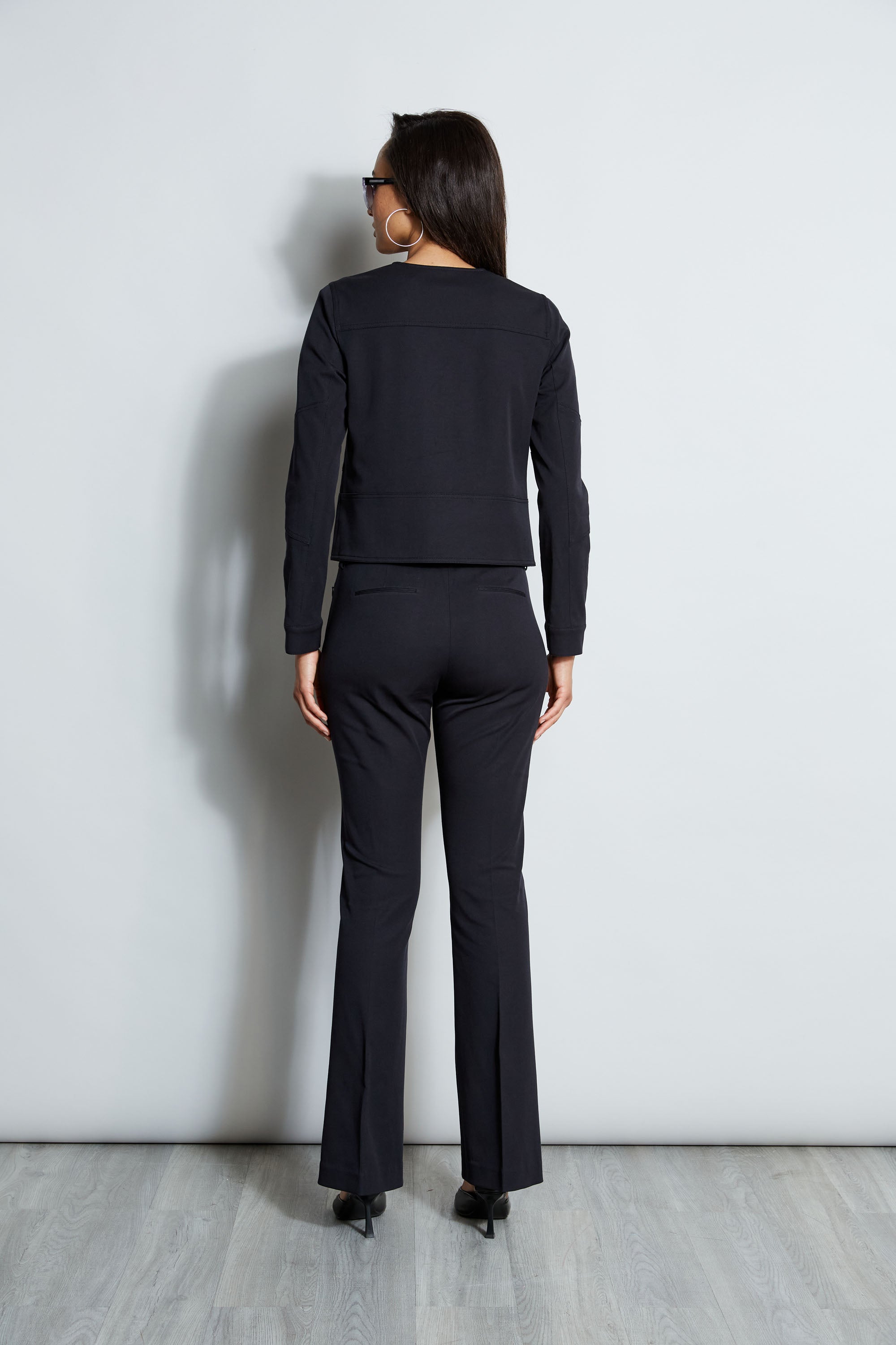 Stretch Cotton Fit & Flare Pants for Women - Comfortable High Waisted Tummy Control Work Pants for Office, Travel & Casual Wear