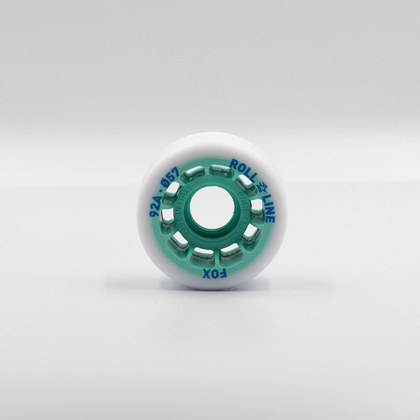 Roll Line Fox 57mm Wheels 8 Pack - Premium Roller Skate Wheels for Indoor & Outdoor Skating, Derby, and Artistic Roller Skating