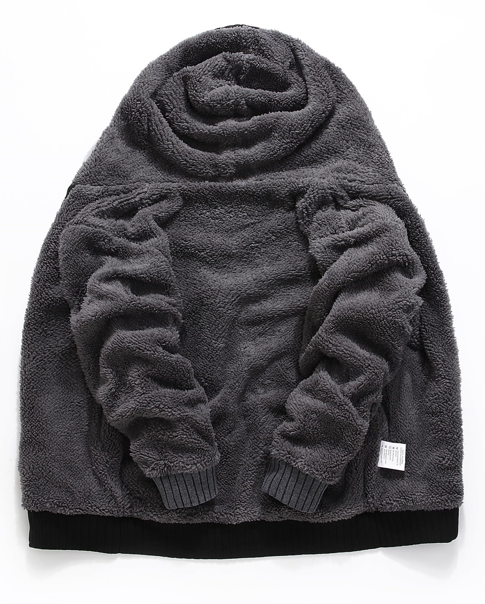 Little Beauty Men's Hooded Full Zip Fleece Jacket - Sherpa Lined Heavyweight Winter Sweatshirt for Outdoor Activities & Casual Wear