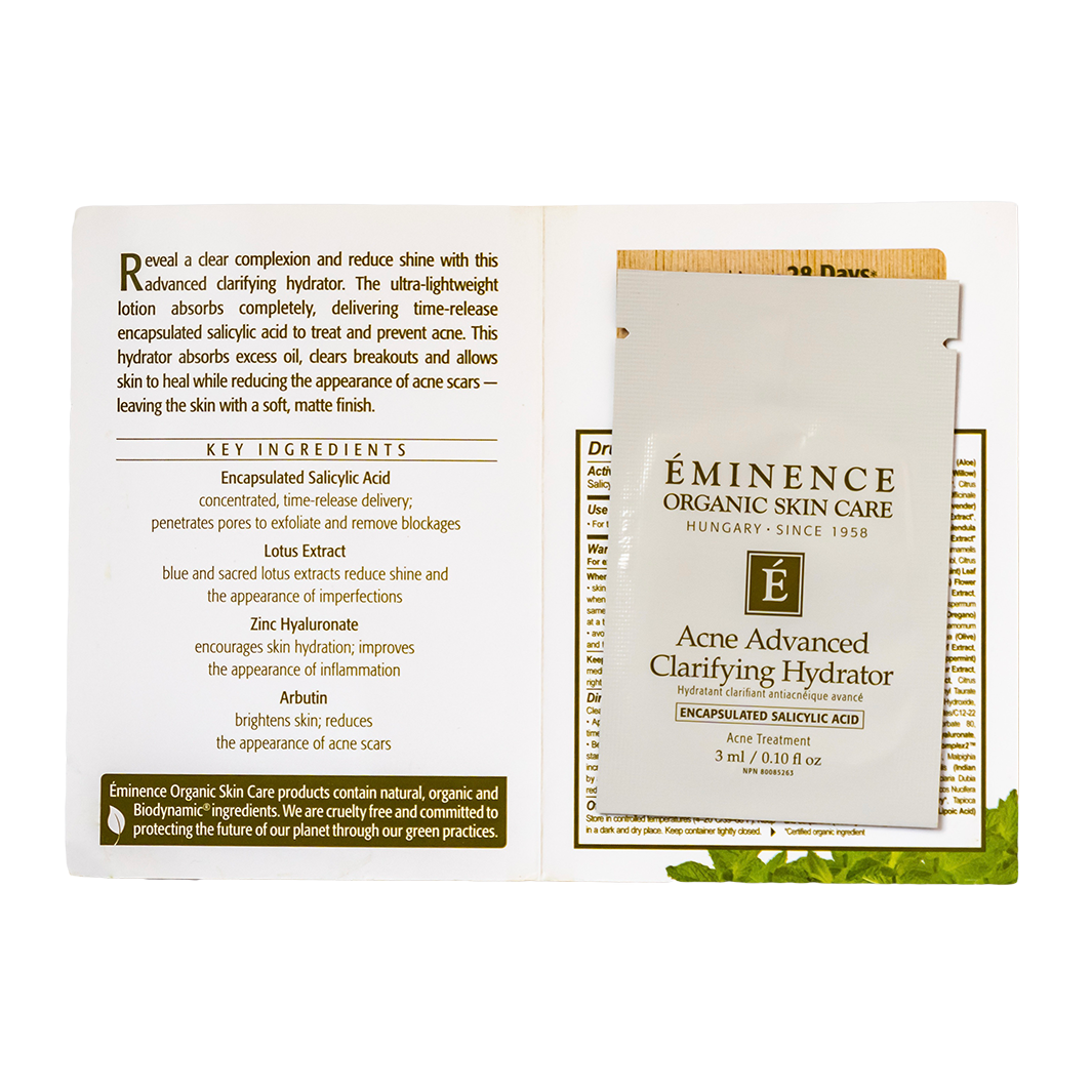 Eminence Organics Acne Advanced Clarifying Hydrator - Oil-Free Moisturizer for Acne-Prone Skin | Reduces Breakouts & Blemishes | Perfect for Daily Skincare Routine & Post-Treatment Care
