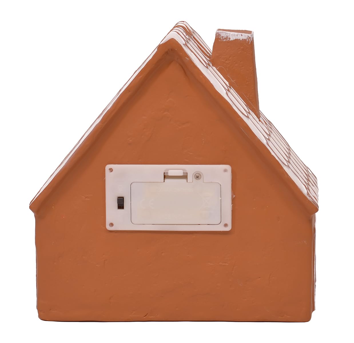 Mark Feldstein & Associates Ceramic Iced Gingerbread House LED Village Figurines - Set of 2 (9 Inch) - Christmas Decorations for Home, Holiday Table Centerpiece & Winter Village Display