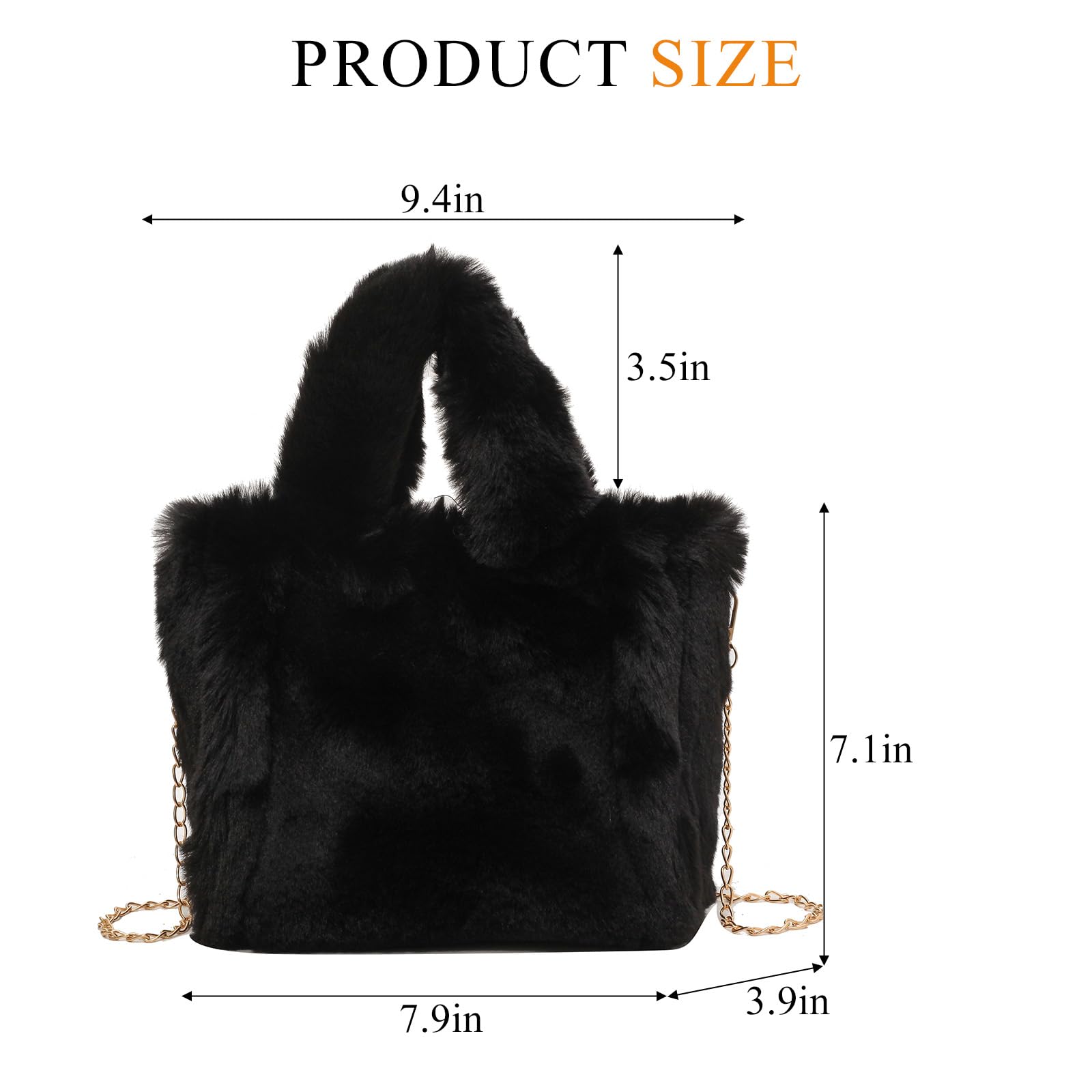 Fluffy Faux Fur Tote Bag for Women - Soft Plush Shoulder Purse for Daily Use
