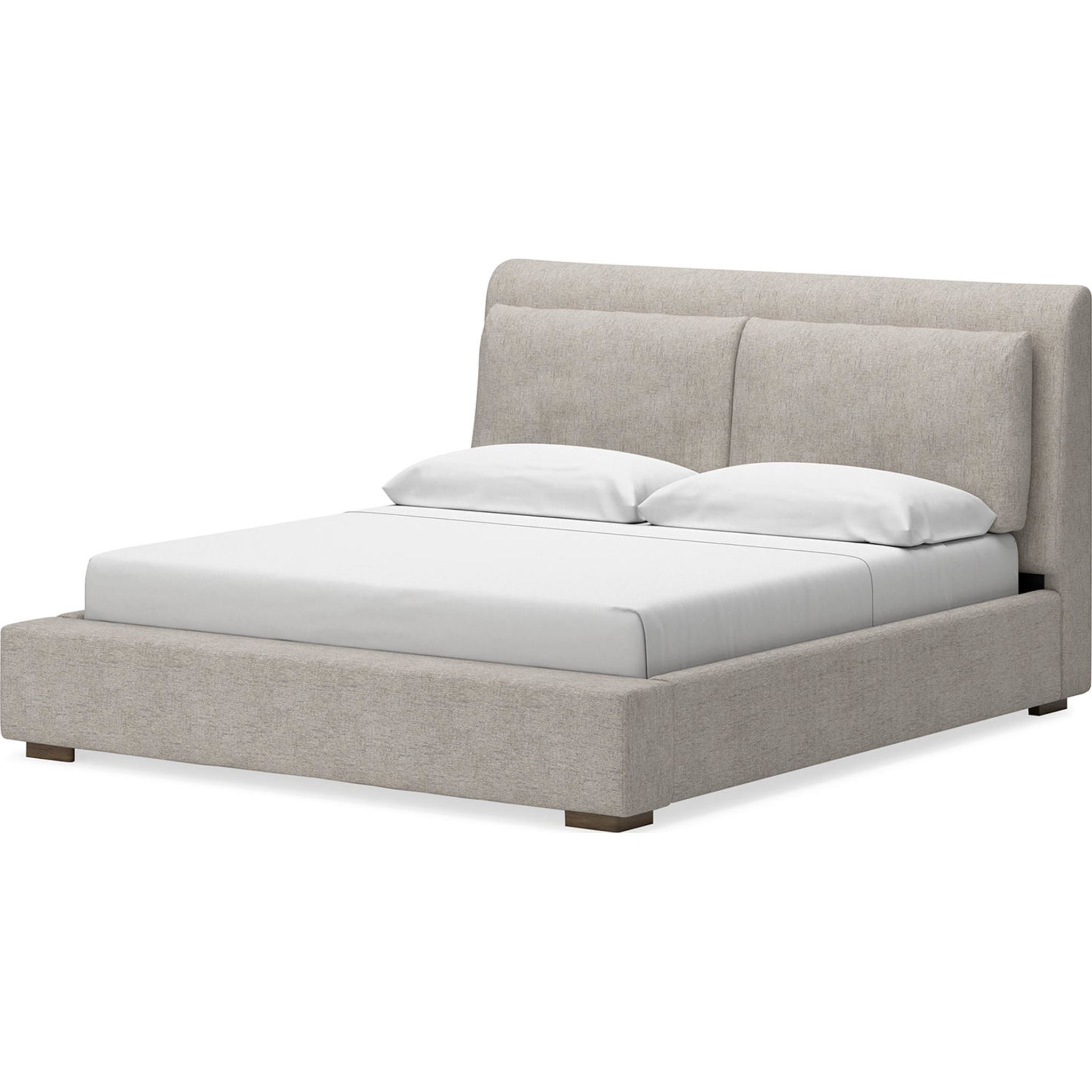 Cabalynn 6-Piece Upholstered Bedroom Set in Light Brown - Queen Size Bed, Nightstand & Dresser for Modern Master Bedroom Decor