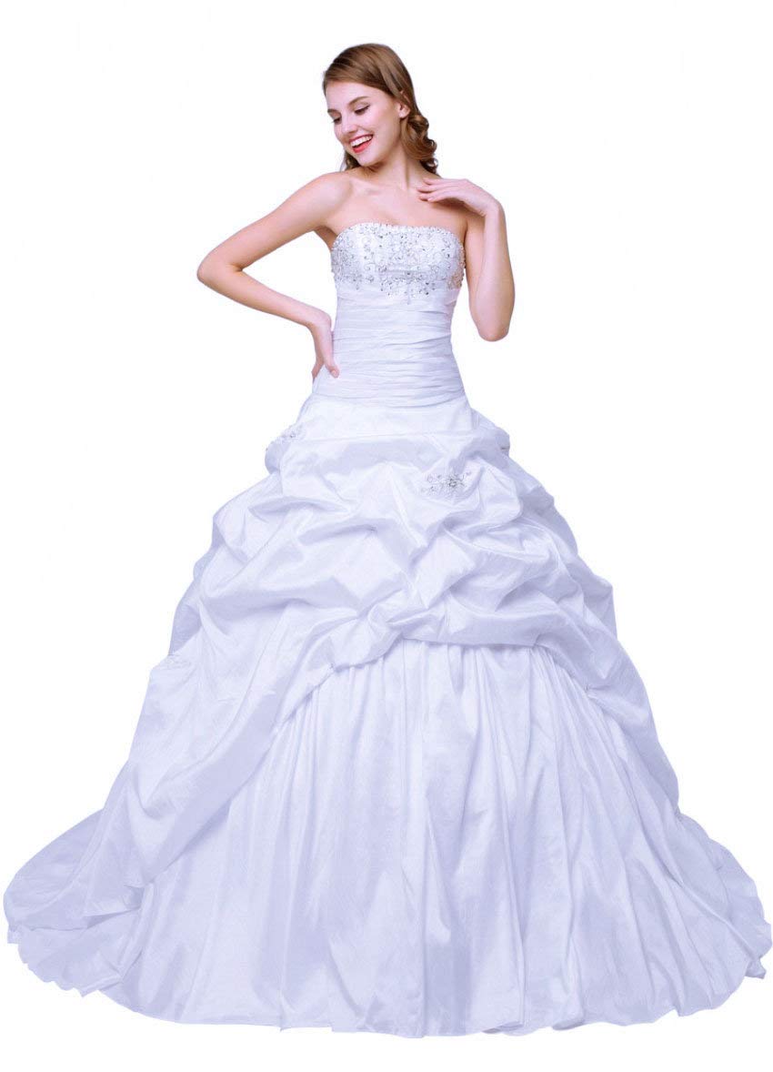 Elegant Strapless Silver Embroidered Taffeta Wedding Dress for Women – Perfect for Bridal Ceremonies, Evening Galas & Formal Events