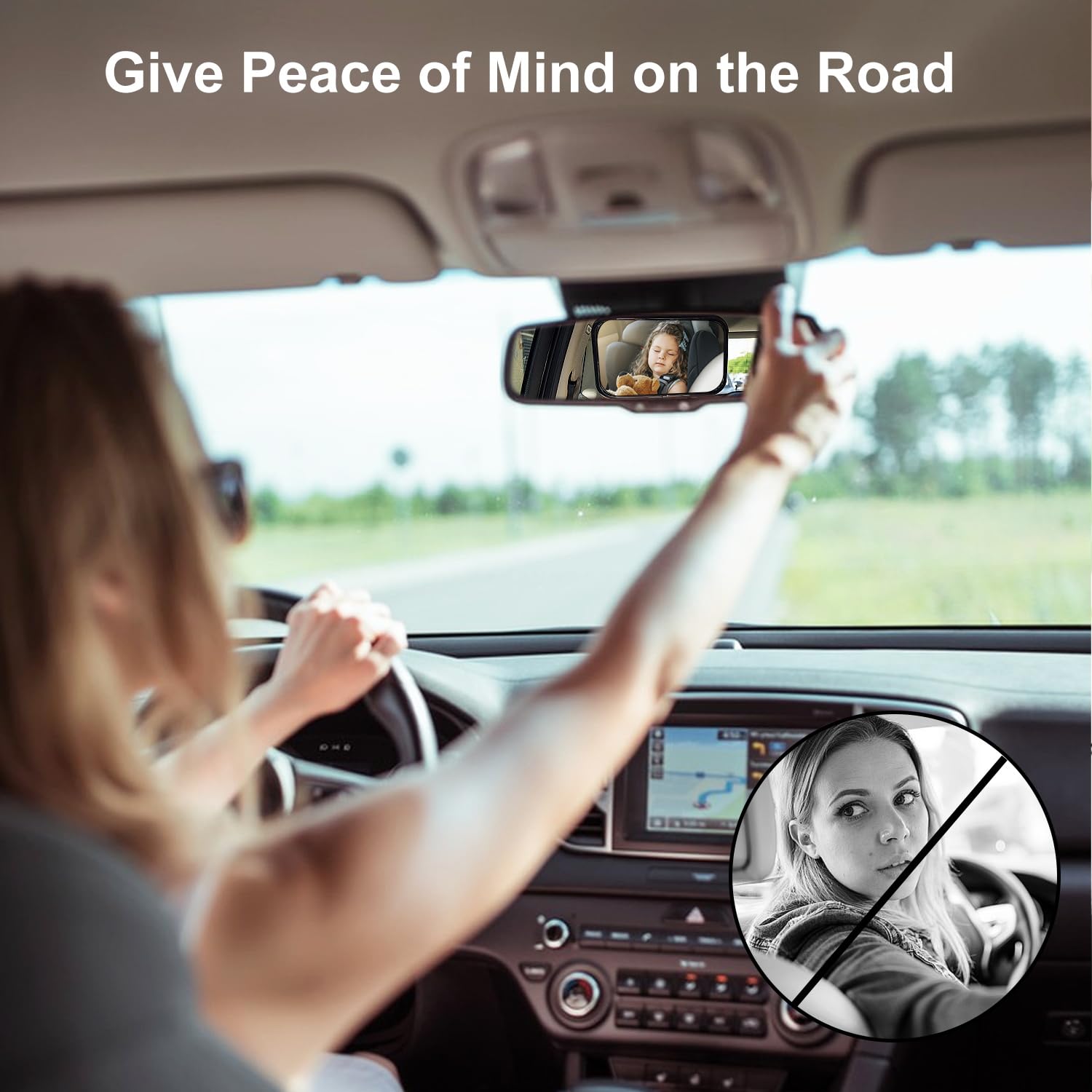 **Baby Car Mirror - Shatterproof Rear Facing Car Seat Mirror for Infants & Newborns | Wide Crystal View, Adjustable Hook Clip Design, Crash Tested & Non-Shaking | Perfect for Safe Car Rides & Traveling with Baby**
