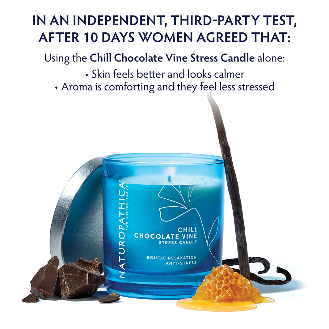 Naturopathica Chill Chocolate Vine Stress Relief Candle - Aromatherapy Scented Soy Wax Candle for Relaxation, Meditation & Home Spa
