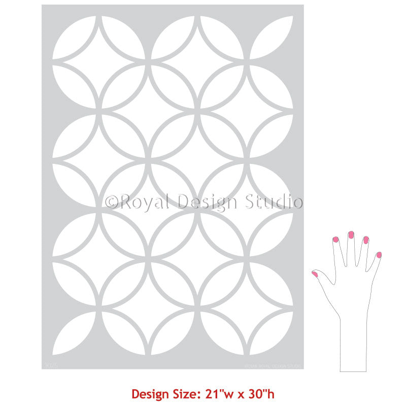 Endless Circles Lattice Moroccan Stencil - DIY Wall Art, Furniture Painting & Home Decor Template for Creative Projects