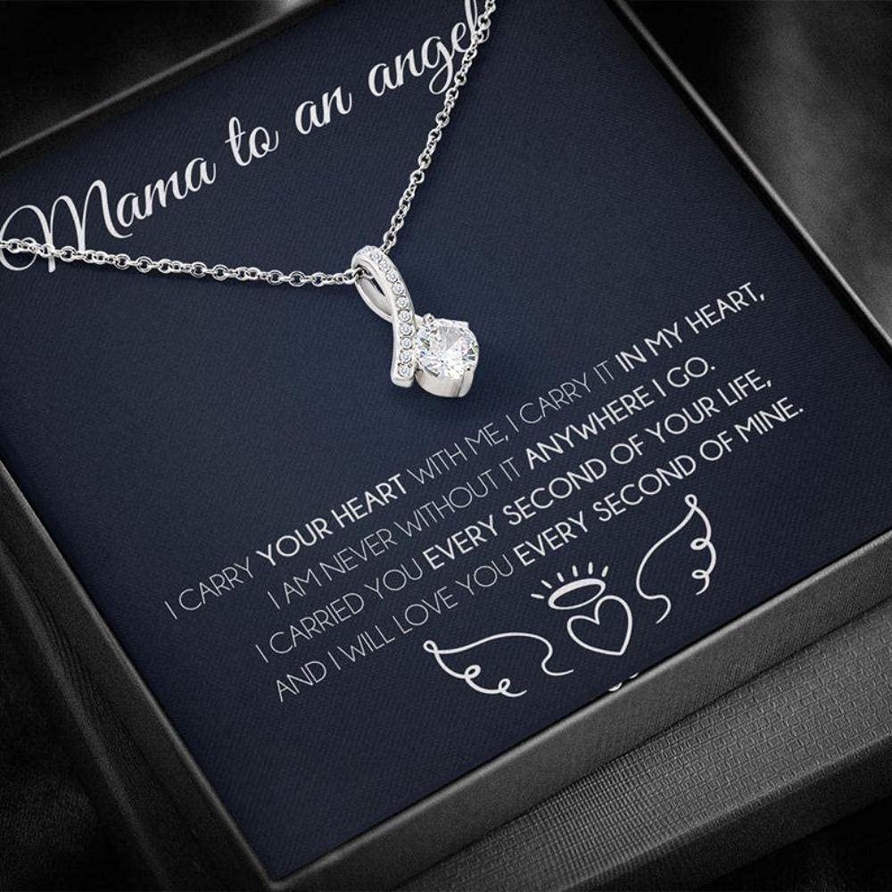 Angel Mom Necklace - Memorial Jewelry for Pregnancy Loss, Miscarriage Keepsake Gift in Elegant Gift Box | Thoughtful Sympathy Gift for Bereaved Mothers, Birthday or Mother's Day Present - Perfect for Healing, Remembrance & Special Occasions