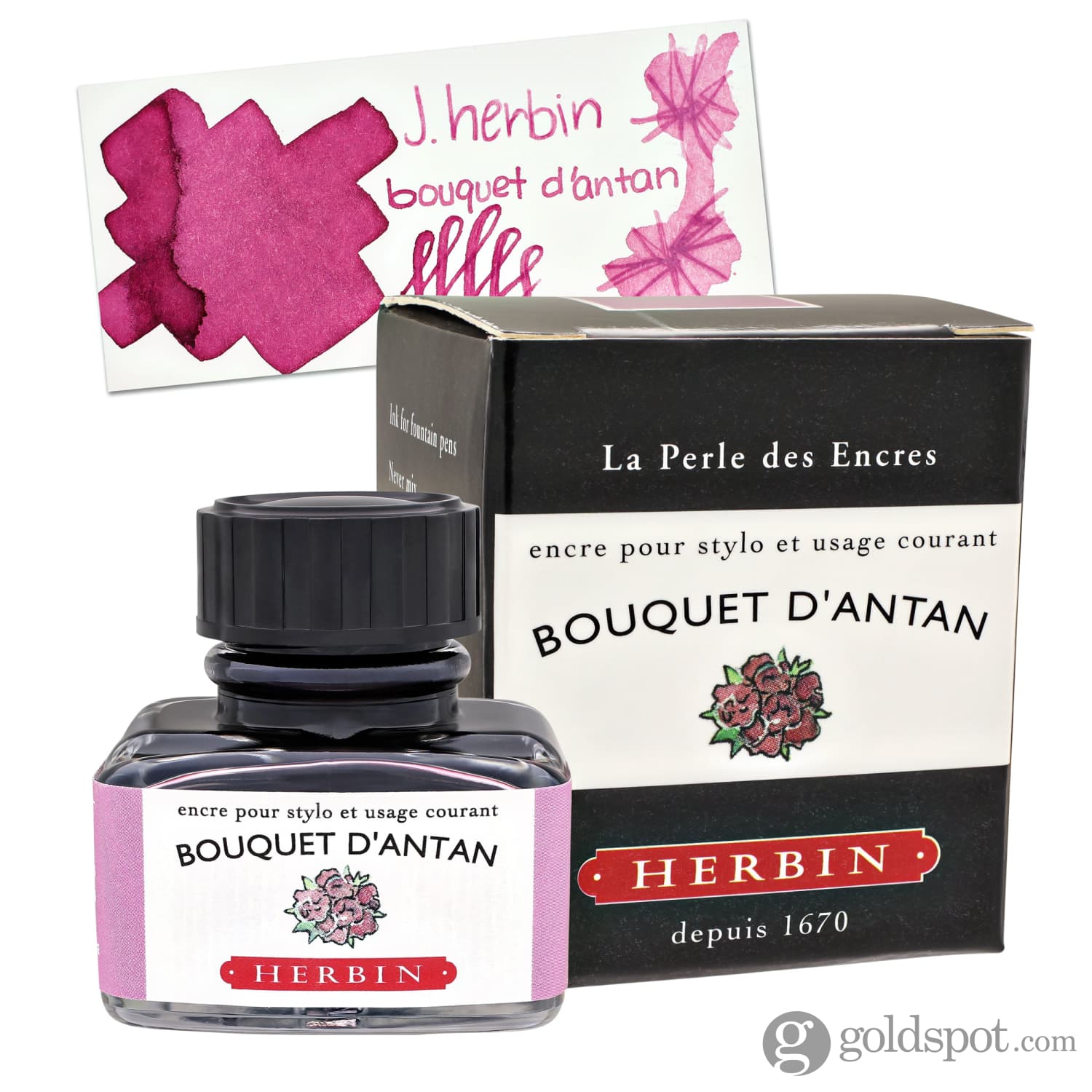 J. Herbin Bouquet d'Antan Fountain Pen Ink - Vintage Floral Scented Writing Ink for Calligraphy, Journaling & Letter Writing - Perfect for Pens, Dip Pens & Artistic Projects