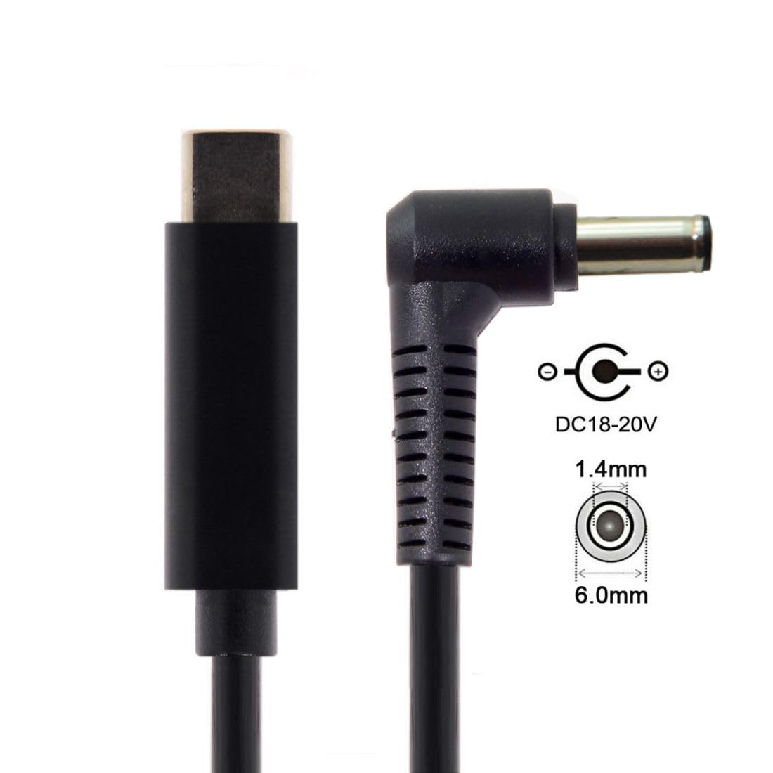 Chenyang USB C to DC 6.0x1.4mm 65W PD Fast Charging Cable for Laptop & Notebook - Perfect for Home, Office & Travel Charging