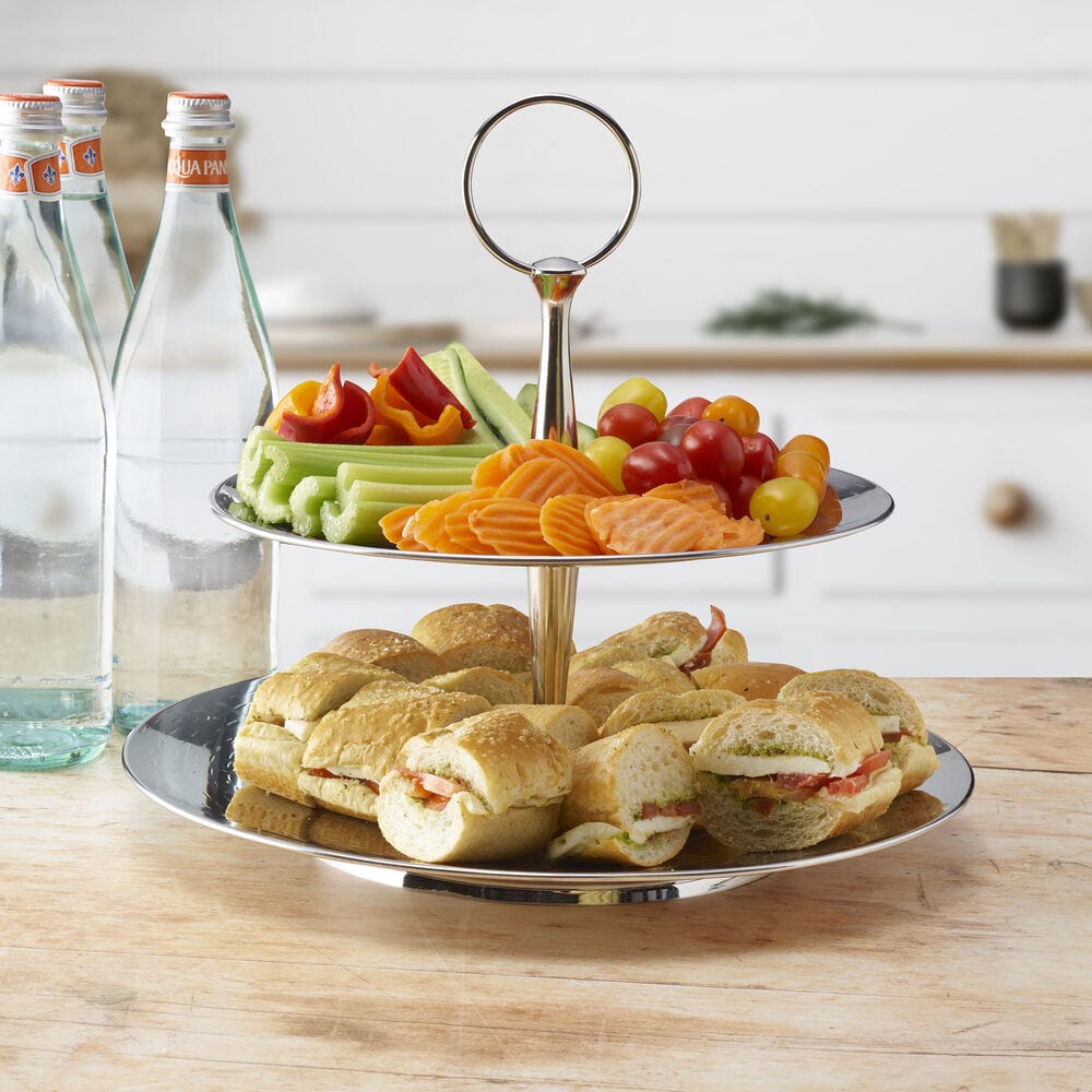 Stainless Steel 3-Tier Serving Tray - Elegant Party Buffet Dessert Display Stand for Weddings, Catering & Home Entertaining