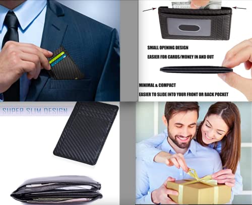 Premium Milano Handcrafted Men's Leather Credit Card Holder - Slim Front Pocket Wallet for Business & Travel - Executive Black RFID Blocking Wallet for Everyday Use & Gifts