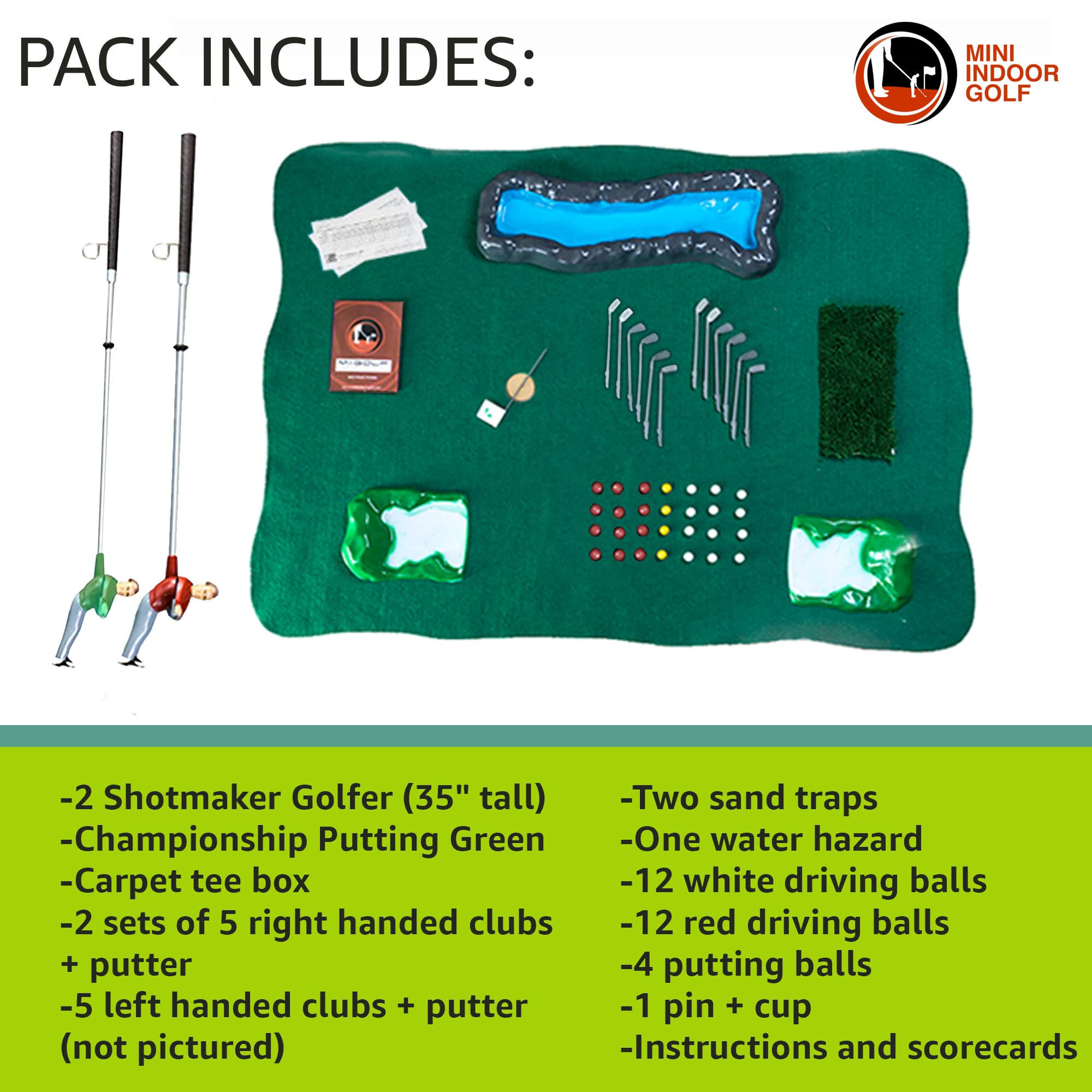Mini Golf Set for Adults & Kids - Indoor Putting Green with 35