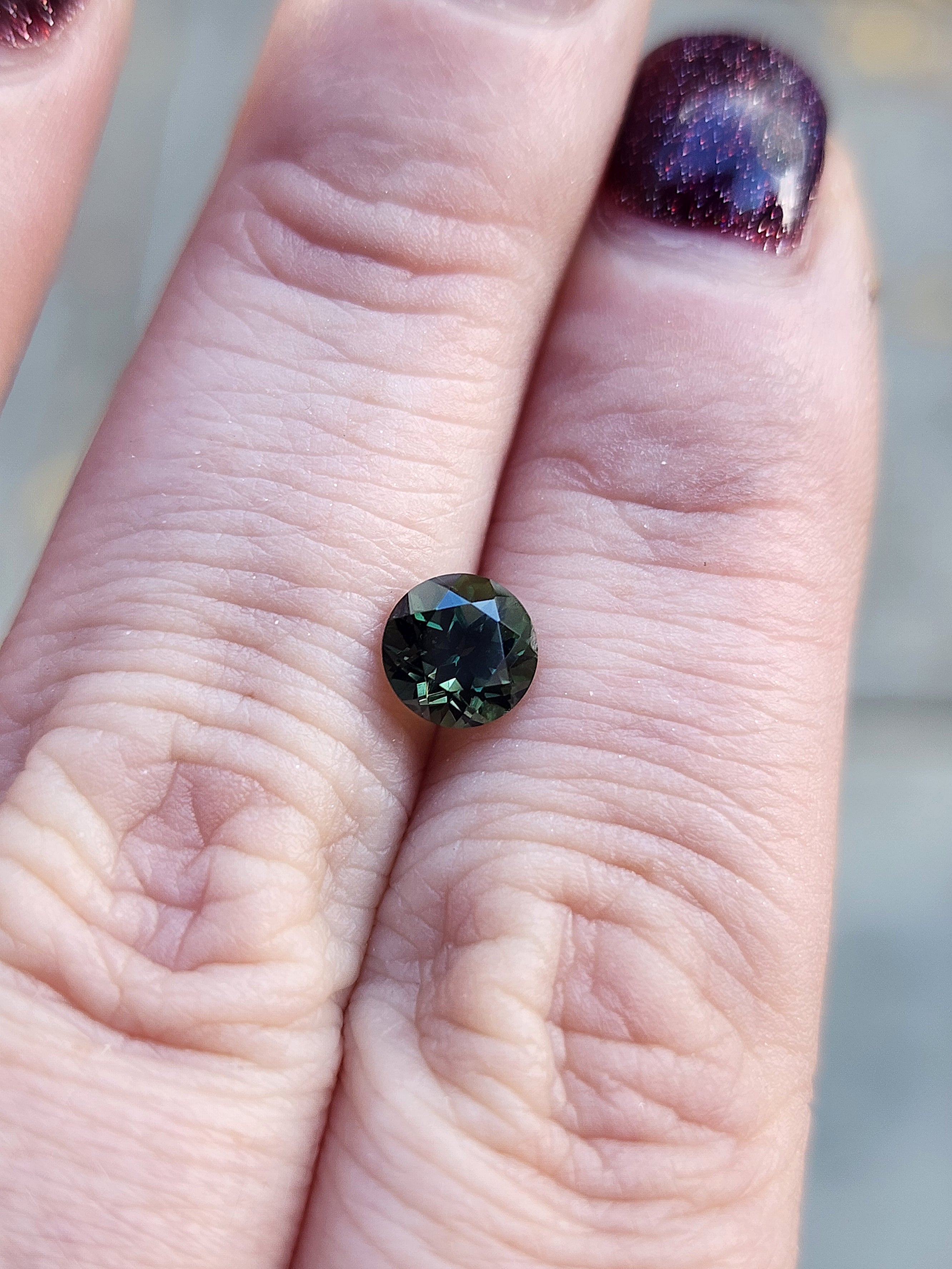 1.13 Carat Natural Australian Sapphire - Forest Green Round Brilliant Cut Gemstone for Jewelry Making & Engagement Rings