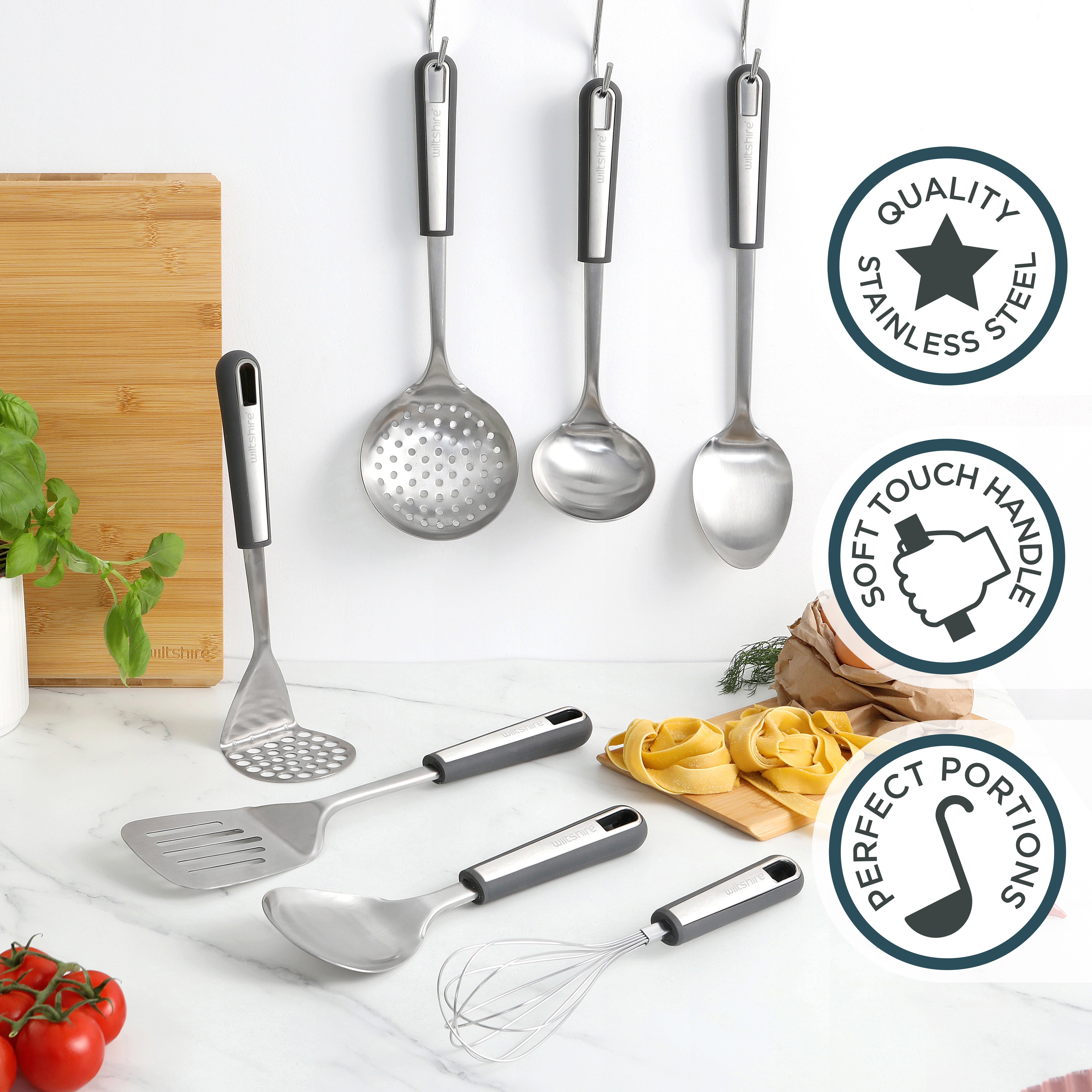Premium Stainless Steel Soup Ladle - 12 Inch Kitchen Serving Spoon with Ergonomic Handle - Ideal for Soup, Stew, Gravy & Pasta Serving at Home or Restaurant