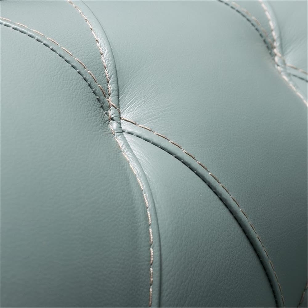Home Square 2-Piece Tufted Leather Accent Chair Set in Spa Blue - Modern Living Room Furniture for Home Office, Lounge & Reading Nook