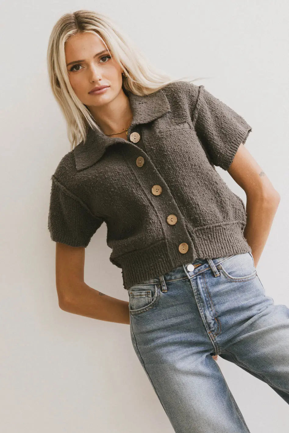 Hayes Knit Cardigan for Women - Soft & Cozy Charcoal Grey Sweater | Perfect for Fall & Winter Layering, Office Wear & Casual Outfits