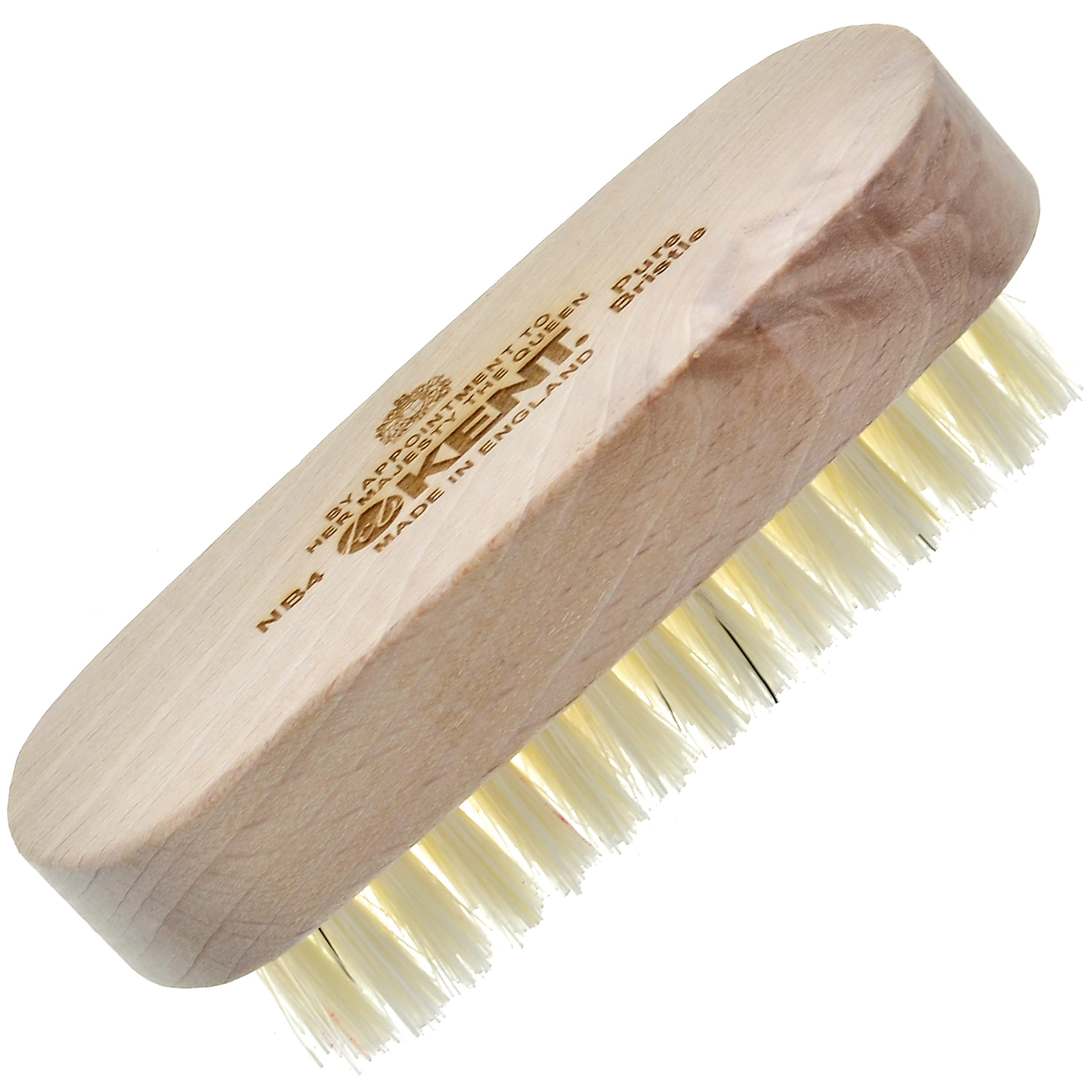 Kent NB4 Natural Bristle Nail & Hand Scrub Brush - Premium Beechwood Nail Cleaner for Fingers, Toes & Feet - Gentle Exfoliation & Deep Cleaning - Made in England - Perfect for Manicures, Pedicures & At-Home Nail Care