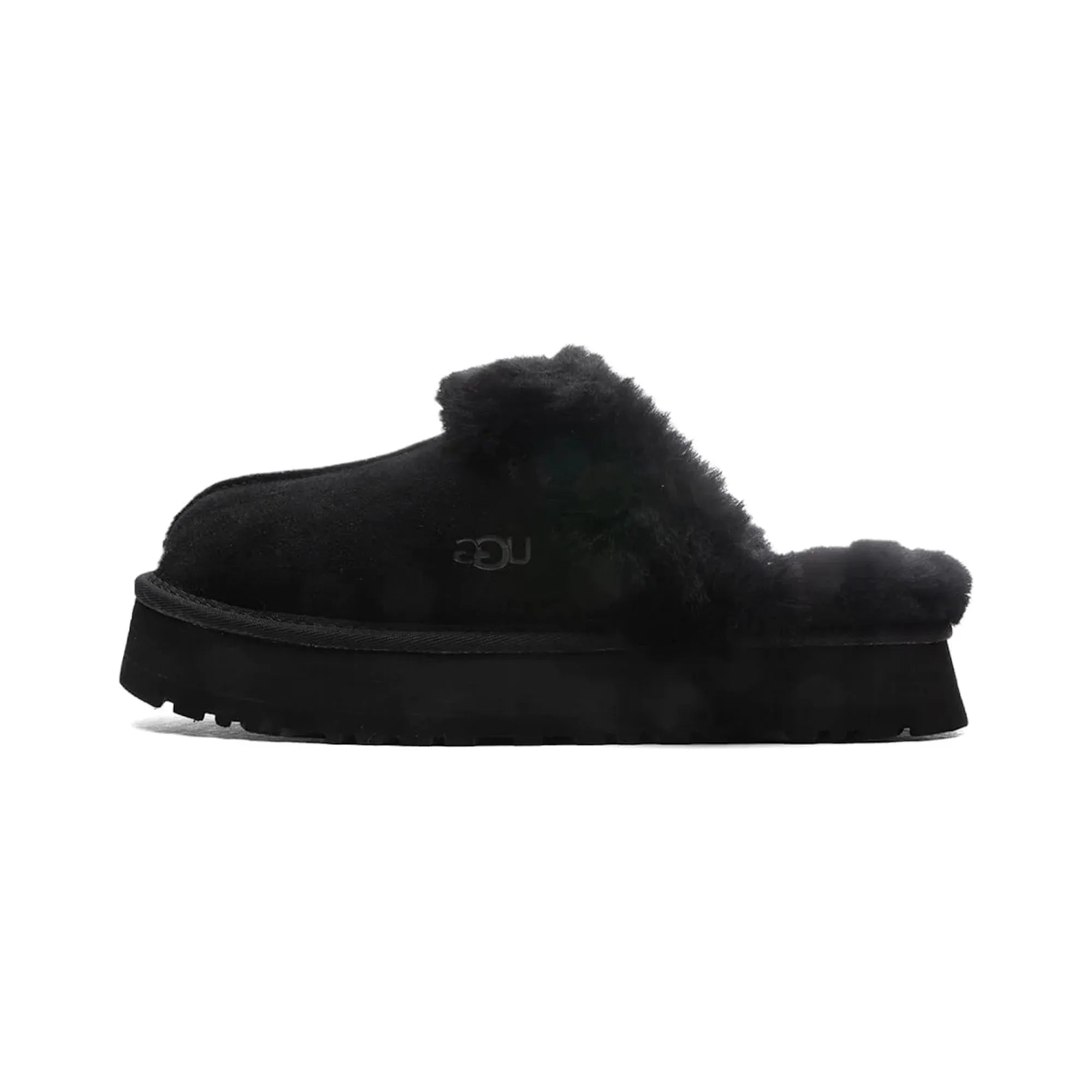 UGG Disquette Slipper for Women - Cozy Black Indoor/Outdoor House Shoes - Perfect for Home, Lounge & Winter Comfort