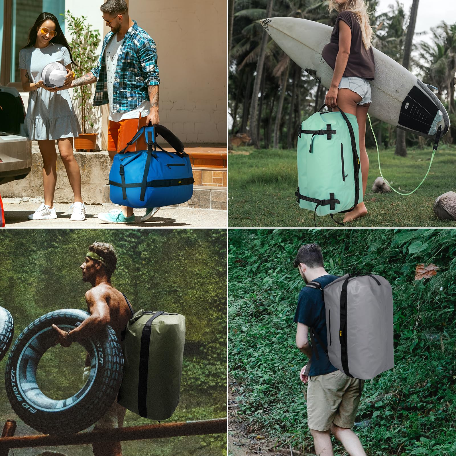 MIER Large Waterproof Duffel Bag Rolltop Dry Backpack - 60L/80L Durable Travel Duffle for Kayaking, Rafting, Boating, Swimming, Camping, Gym & Beach - Perfect for Outdoor Adventures & Water Sports